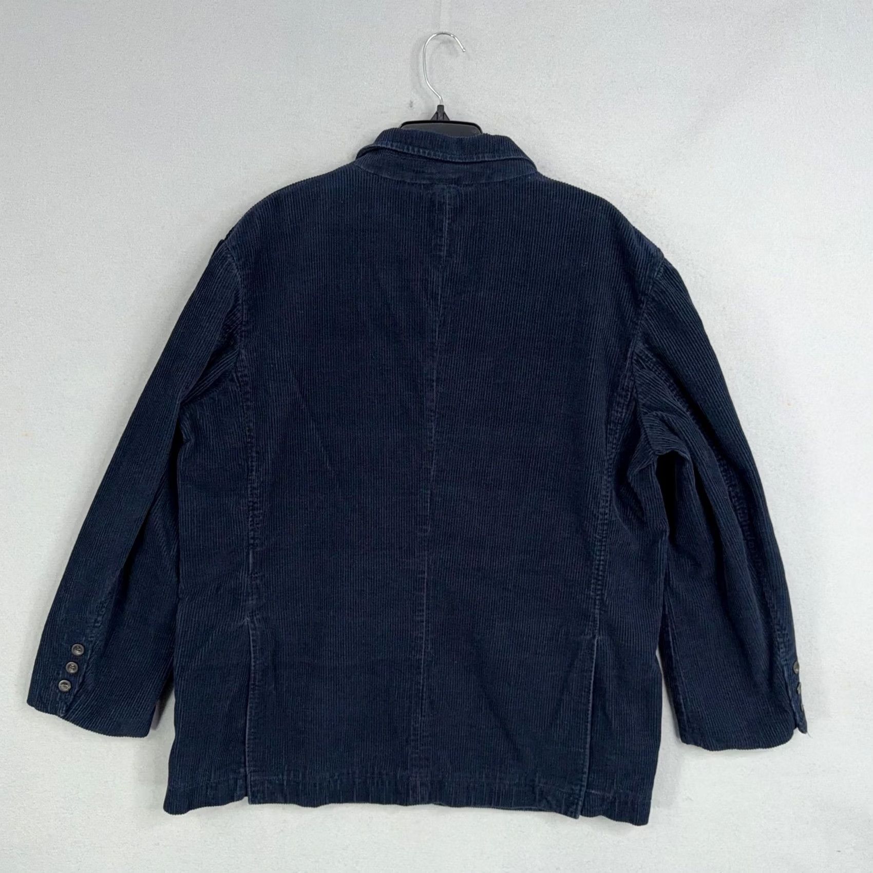 Vintage St. John's Bay Sport Coat Jacket Mens XL Blue Corduroy Blazer Notch Lapel Three-Button Front Single-Breasted Casual Business-2 Piece Size 46R - 5 Thumbnail