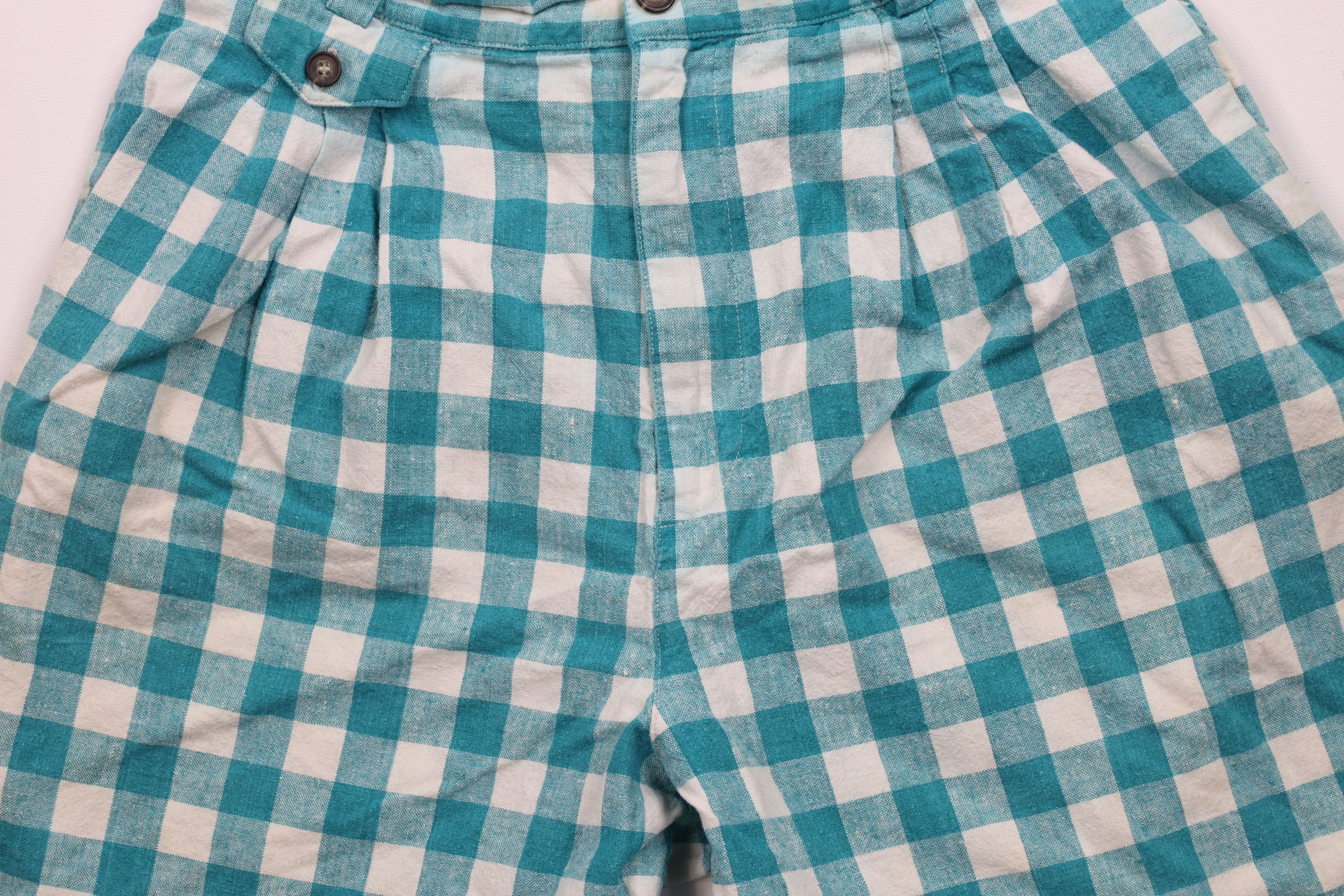 Vintage Vintage 90s Streetwear Pleated Cuffed Bermuda Shorts Plaid Size 32" / US 10 / IT 46 - 3 Thumbnail