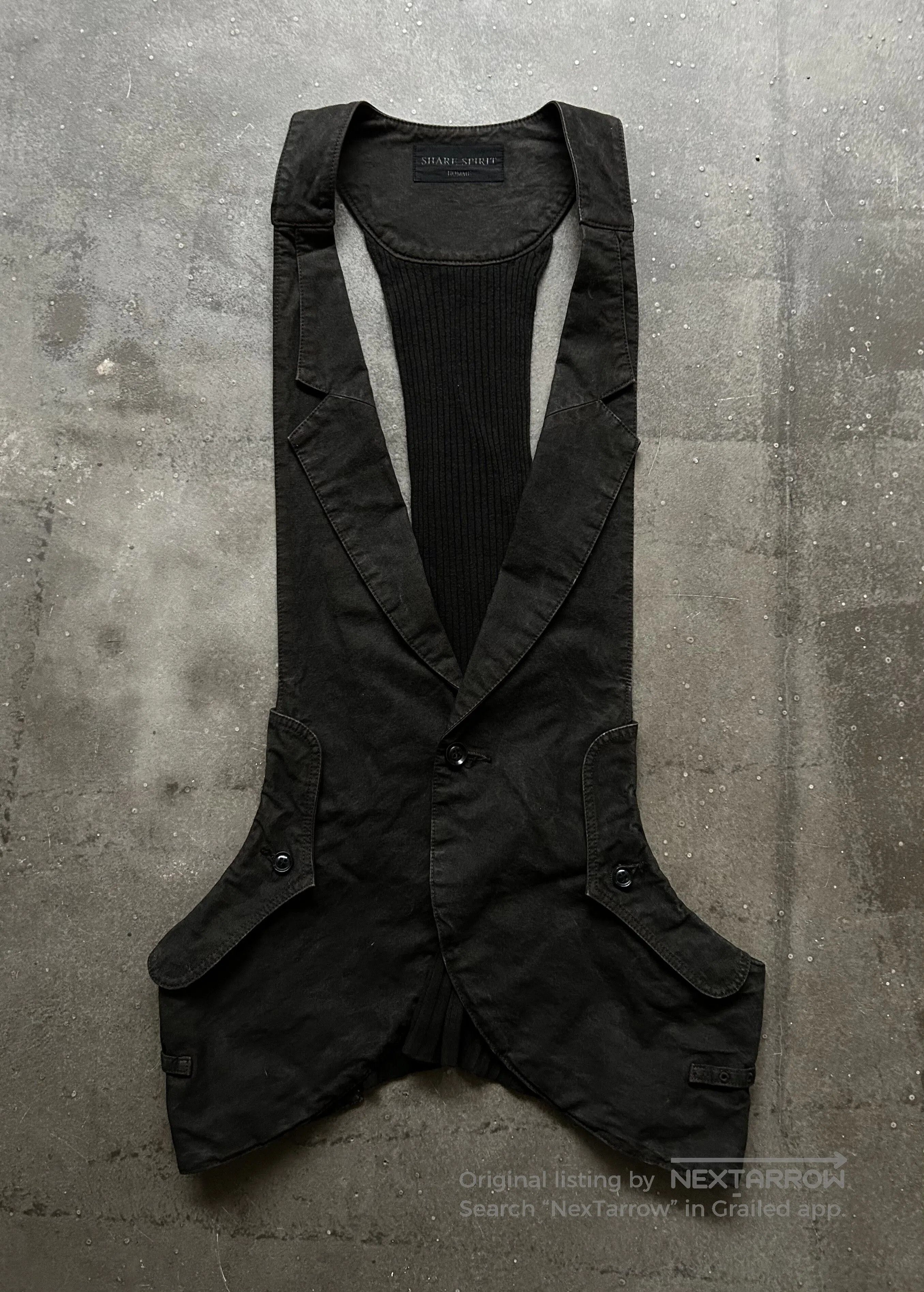 Esprit black denim vest with unique design. Size US M / EU 48-50 / 2 - 2 Thumbnail