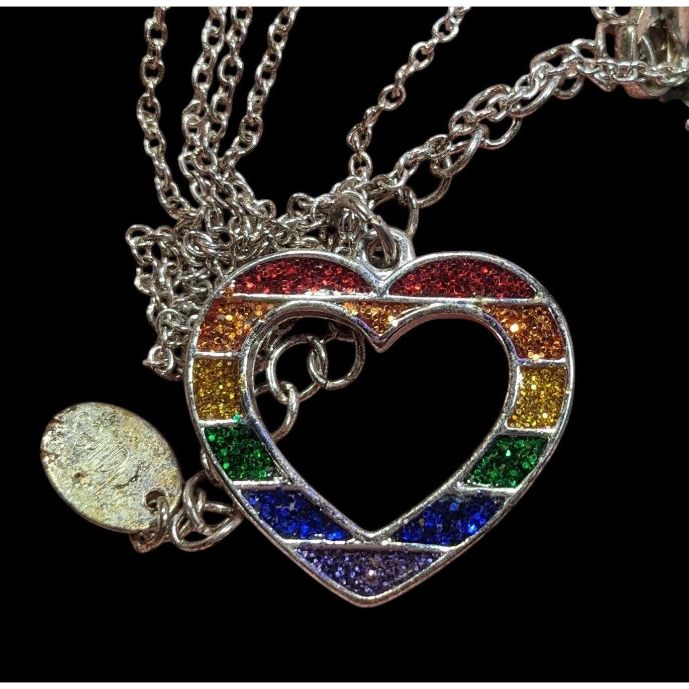 Other Claires Y2K Rainbow Glitter Open Heart Necklace Size ONE SIZE - 3 Thumbnail