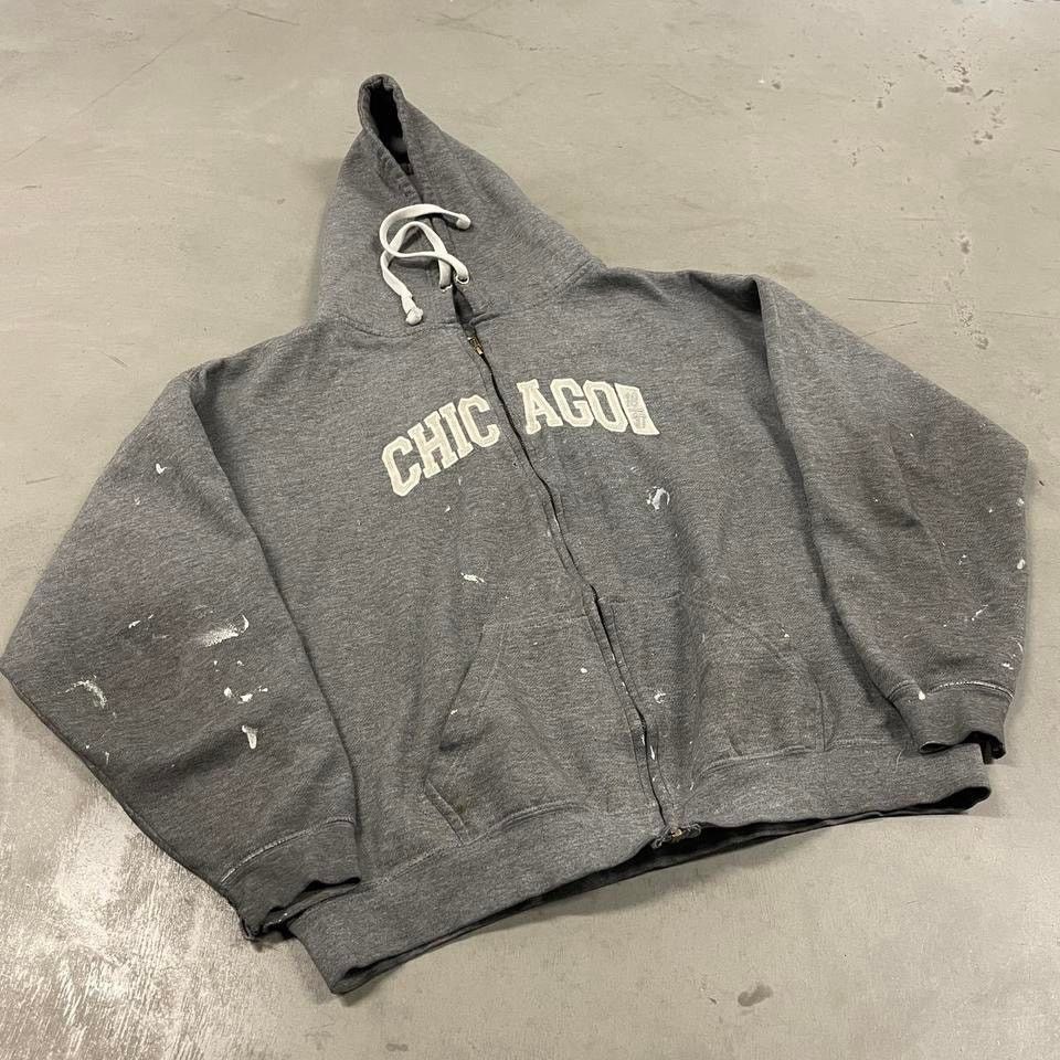 Vintage vintage y2k thrashed Chicago hoodie Size US XL / EU 56 / 4 - 1 Thumbnail