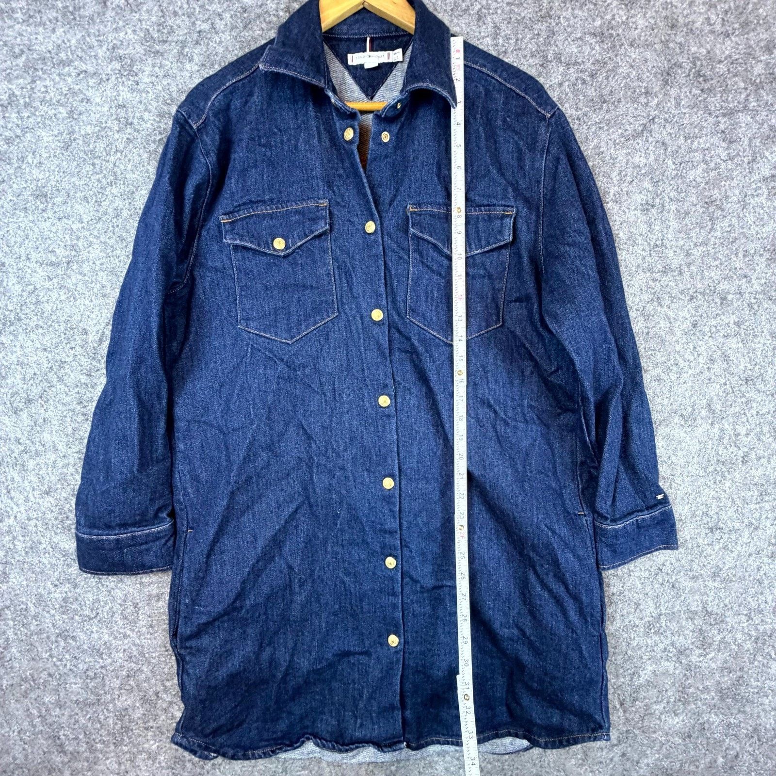 Tommy Hilfiger Tommy Hilfiger Shirtdress 8 Blue Denim Western Oversized Y2K Size M / US 6-8 / IT 42-44 - 7 Thumbnail