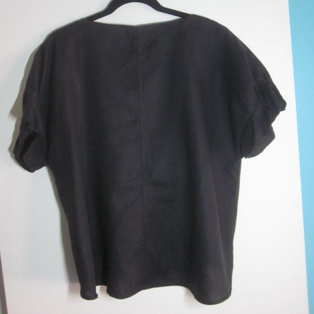 Japan Rags Studio Clip Womens Black Linen Top Size L Japan Brand Size L / US 10 / IT 46 - 10 Thumbnail