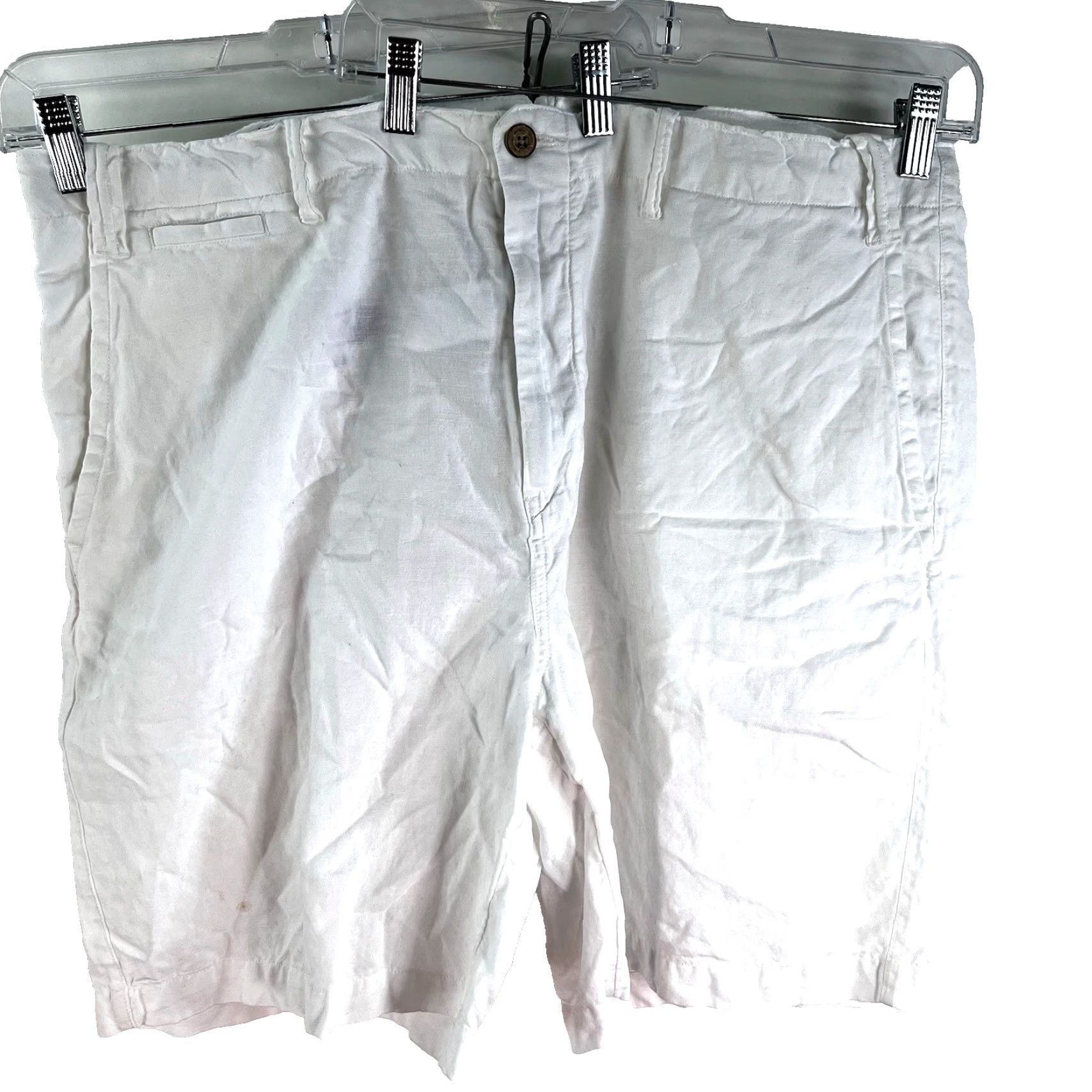 Polo Ralph Lauren Polo Ralph Lauren Shorts Mens Size 40 White Linen Classic Fit Casual Summer Size US L / EU 52-54 / 3 - 2 Thumbnail