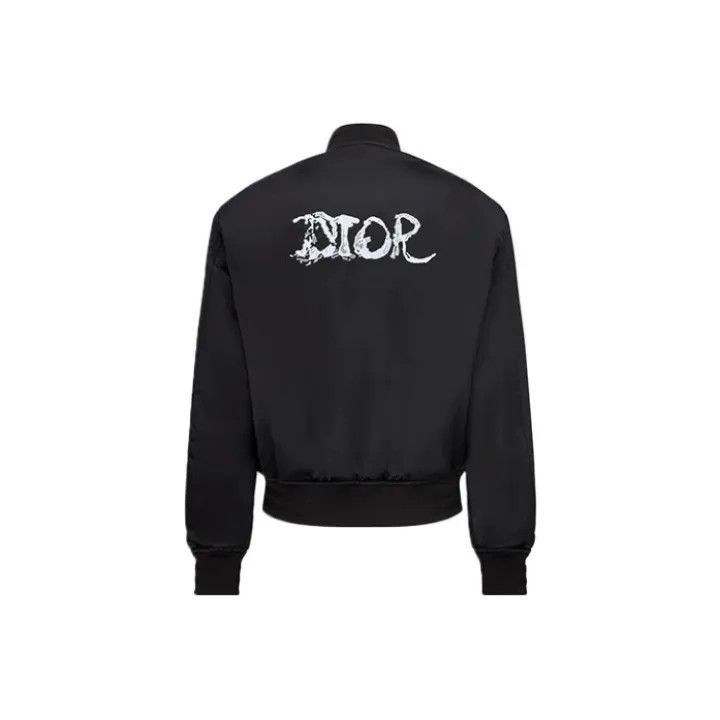 Dior Dior Black Satin Pilot Jacket for Men 0079 Size US L / EU 52-54 / 3 - 1 Thumbnail