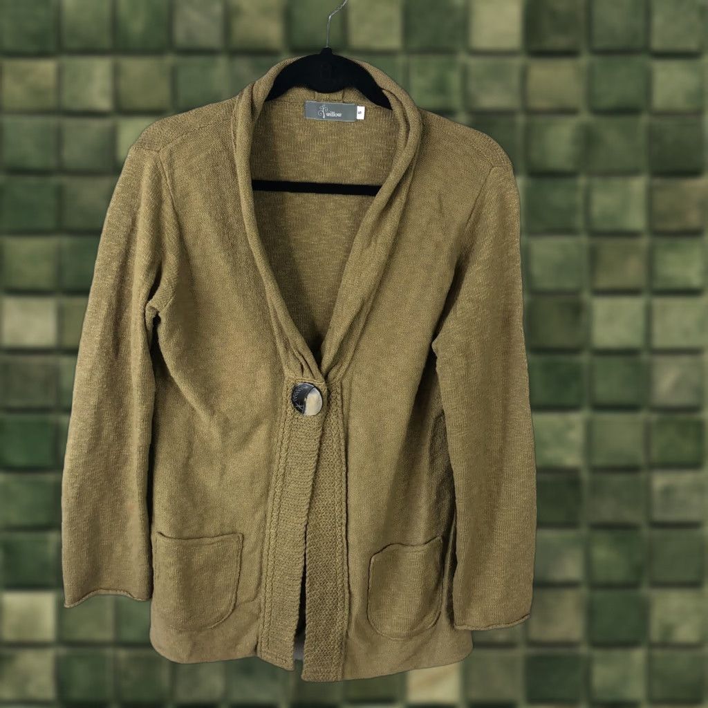 Vintage Willow Cardigan Womens Small Brown Knit Single Button Pockets USA Size S / US 4 / IT 40 - 1 Thumbnail