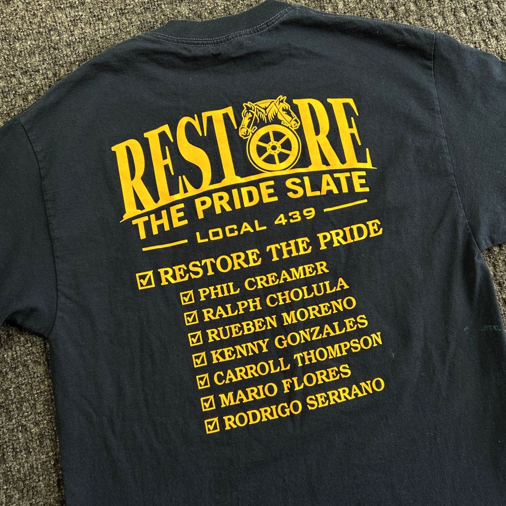 Vintage VINTAGE Teamsters Local 439 Restore The Pride T Shirt Blue L Men 439 USA Union Workwear Labor Size US L / EU 52-54 / 3 - 3 Thumbnail