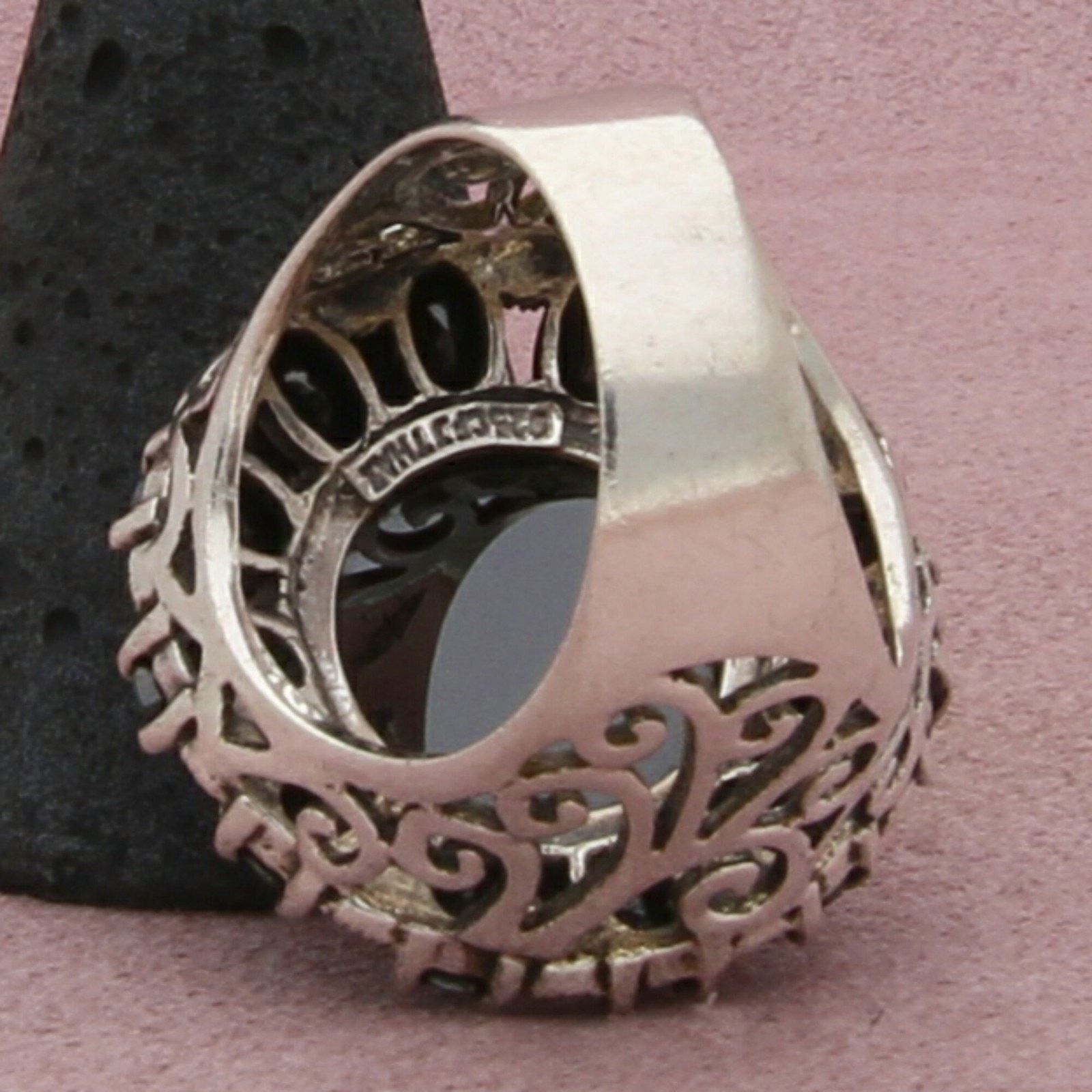 Sterling Silver sterling silver marcasite & black cz cocktail ring size 8.5 Size ONE SIZE - 3 Thumbnail