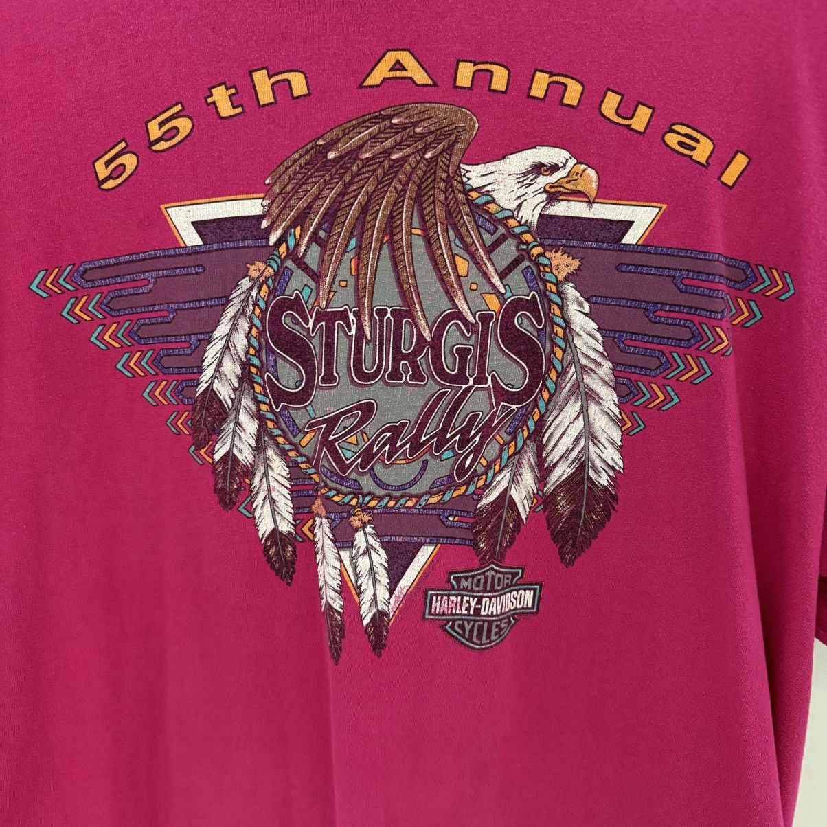 Harley Davidson × Vintage Vintage Harley Davidson sturgis South Dakota pink T shirt Size US XL / EU 56 / 4 - 5 Thumbnail