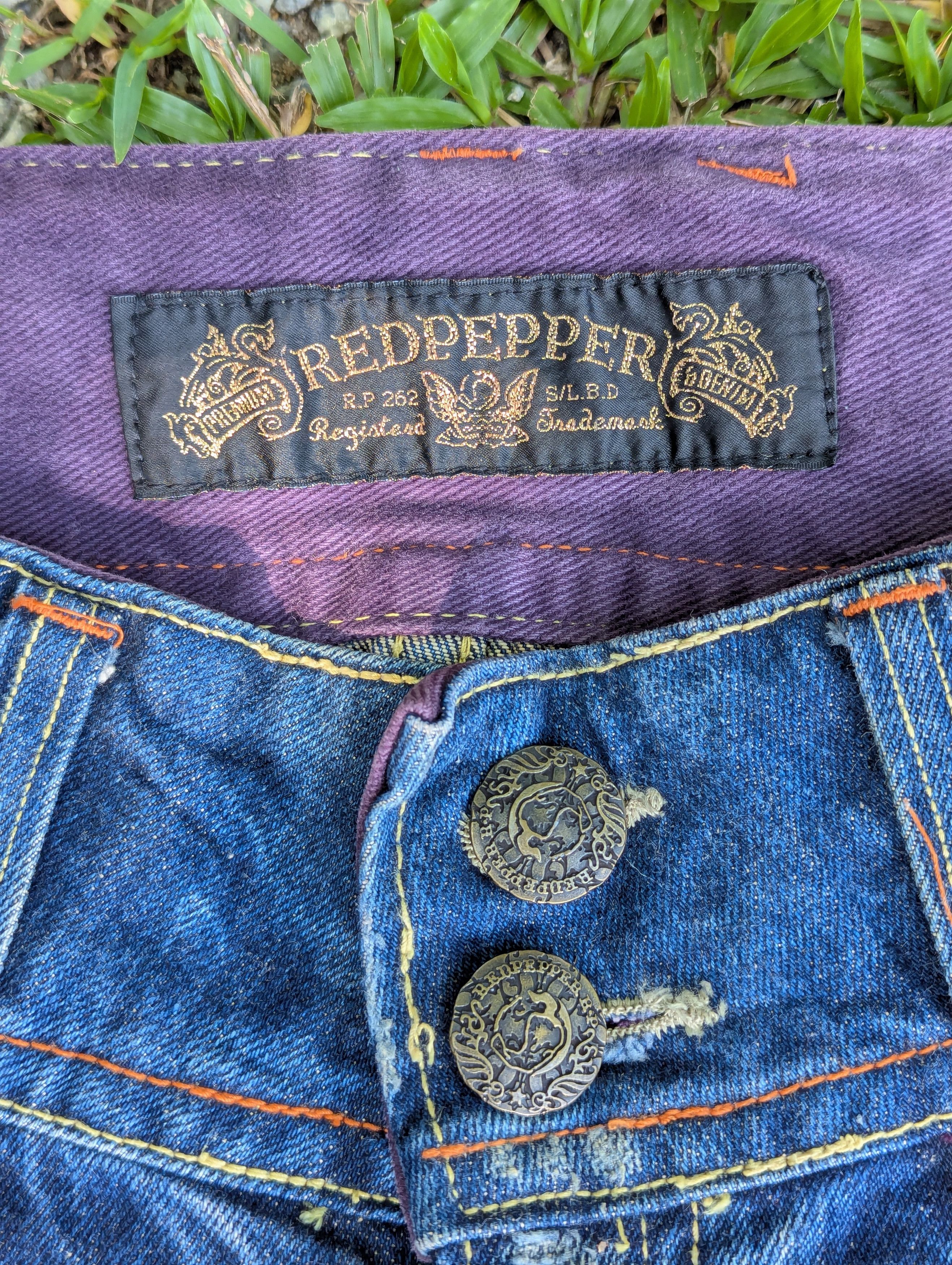 Hysteric Glamour RARE Red Pepper Jeans Angel Wings Embroidery Punk Design Size 33" - 5 Thumbnail