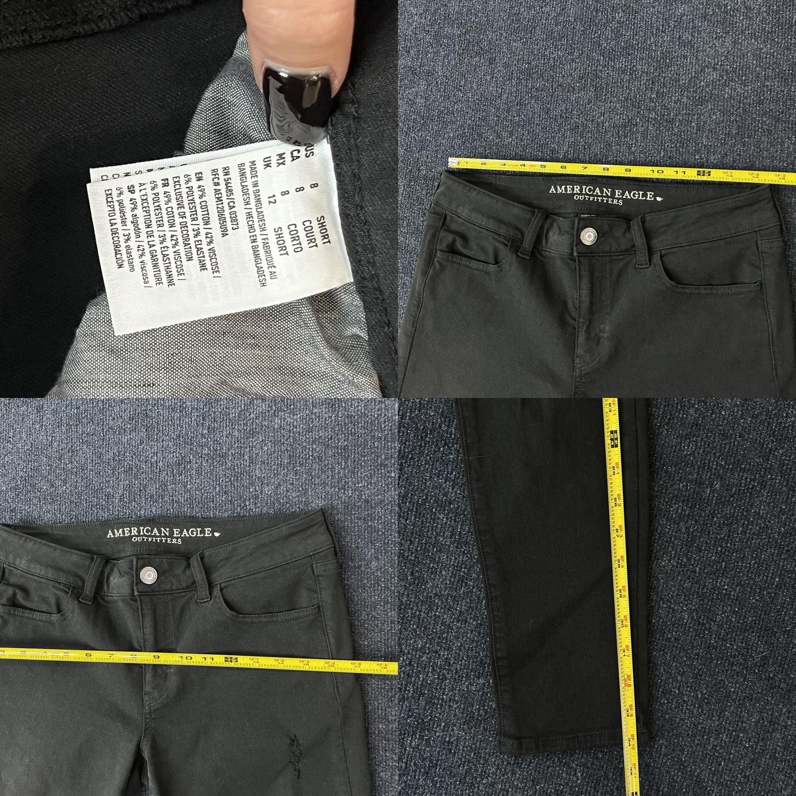 American Eagle Outfitters American Eagle Outfitters Skinny Jeans Womens 8 Black Stretch Distressed Denim Size 30" / US 8 / IT 44 - 8 Thumbnail