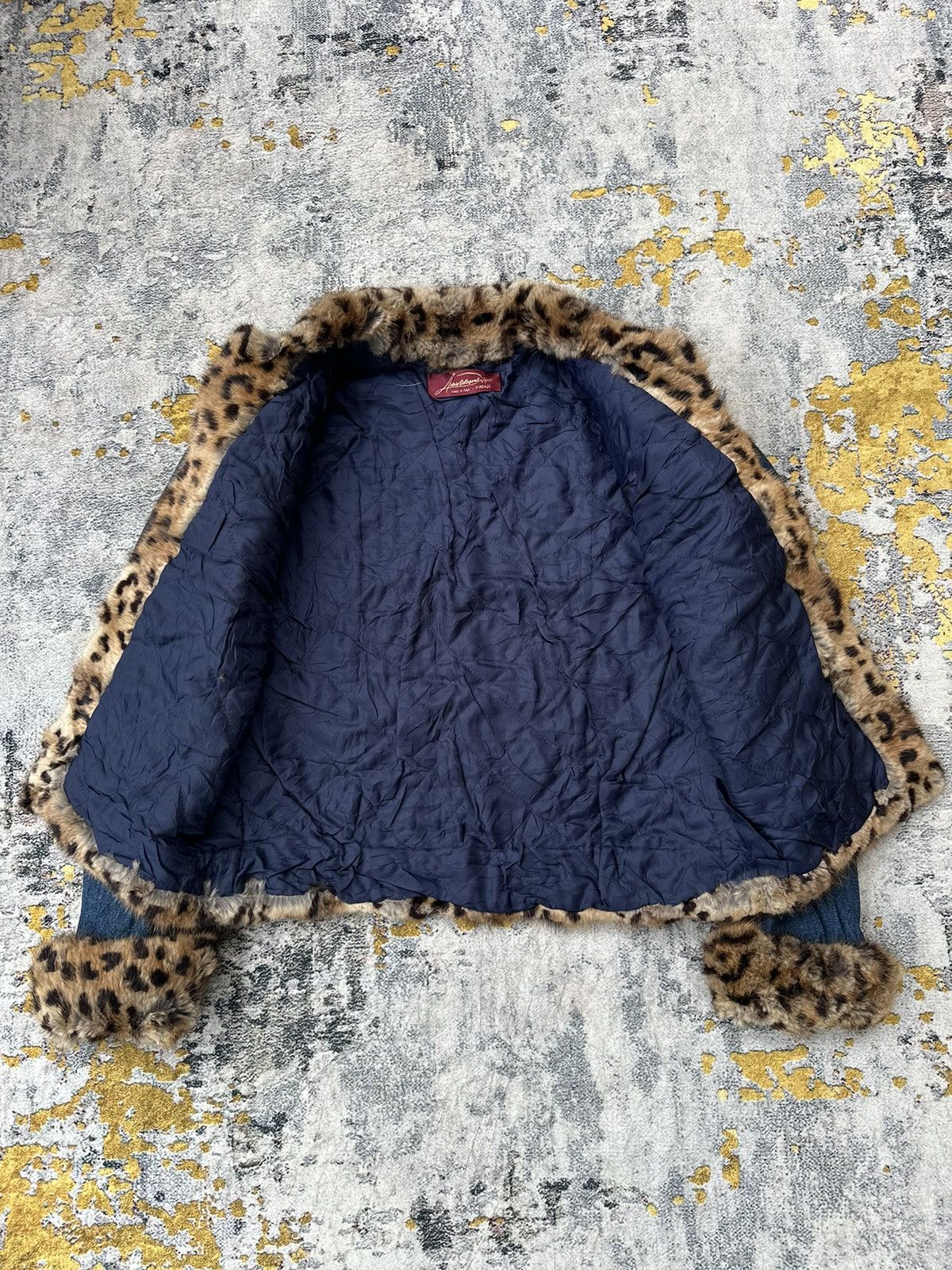 Le Grande Bleu (L.G.B.) CRAZY FAUX FUR COLLAR DENIM JACKET VINTAGE Y2K JAPAN STYLE Size US M / EU 48-50 / 2 - 2 Thumbnail