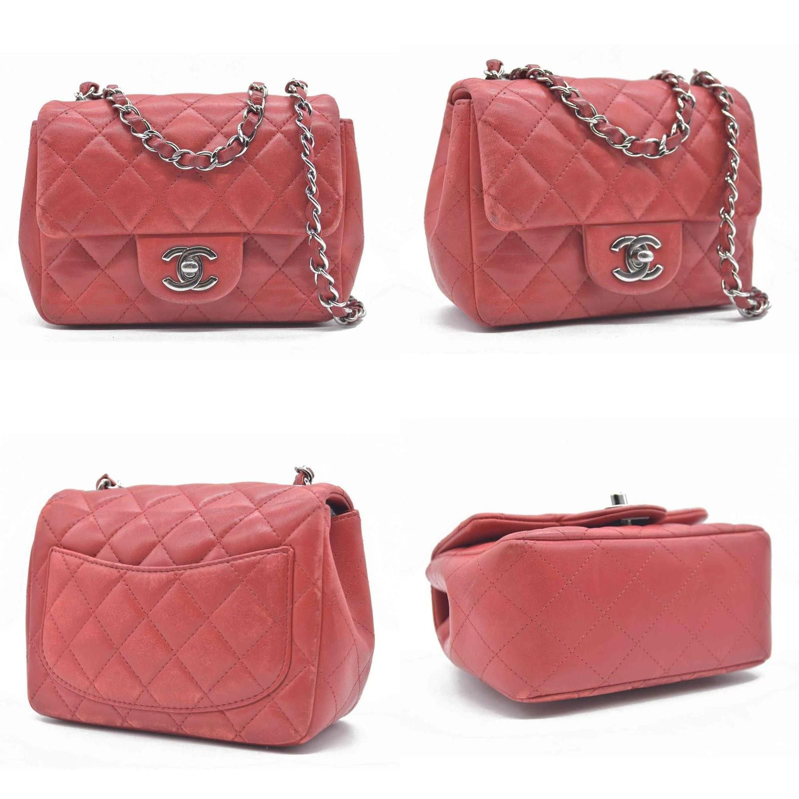 Chanel $5200 Chanel Classic Mini Square Flap Bag Red Size ONE SIZE - 2 Thumbnail