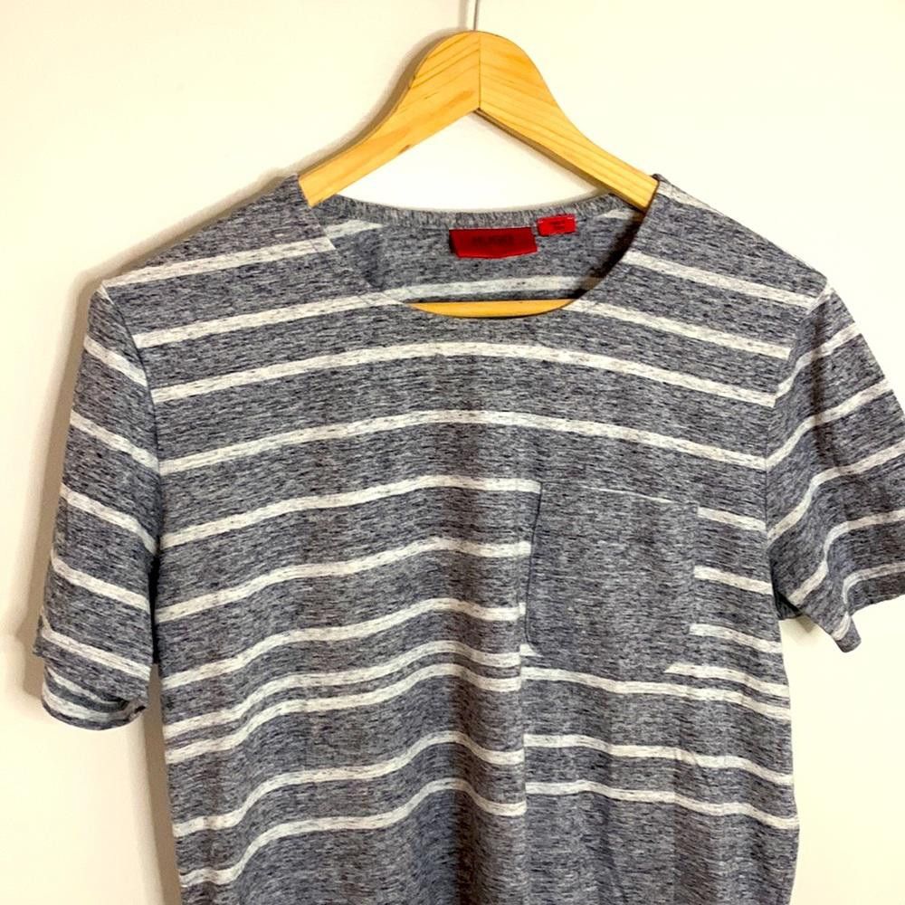Hugo HUGO - Striped Heathered RN PocketT SS - Medium - 100% Ctn Size US M / EU 48-50 / 2 - 2 Thumbnail