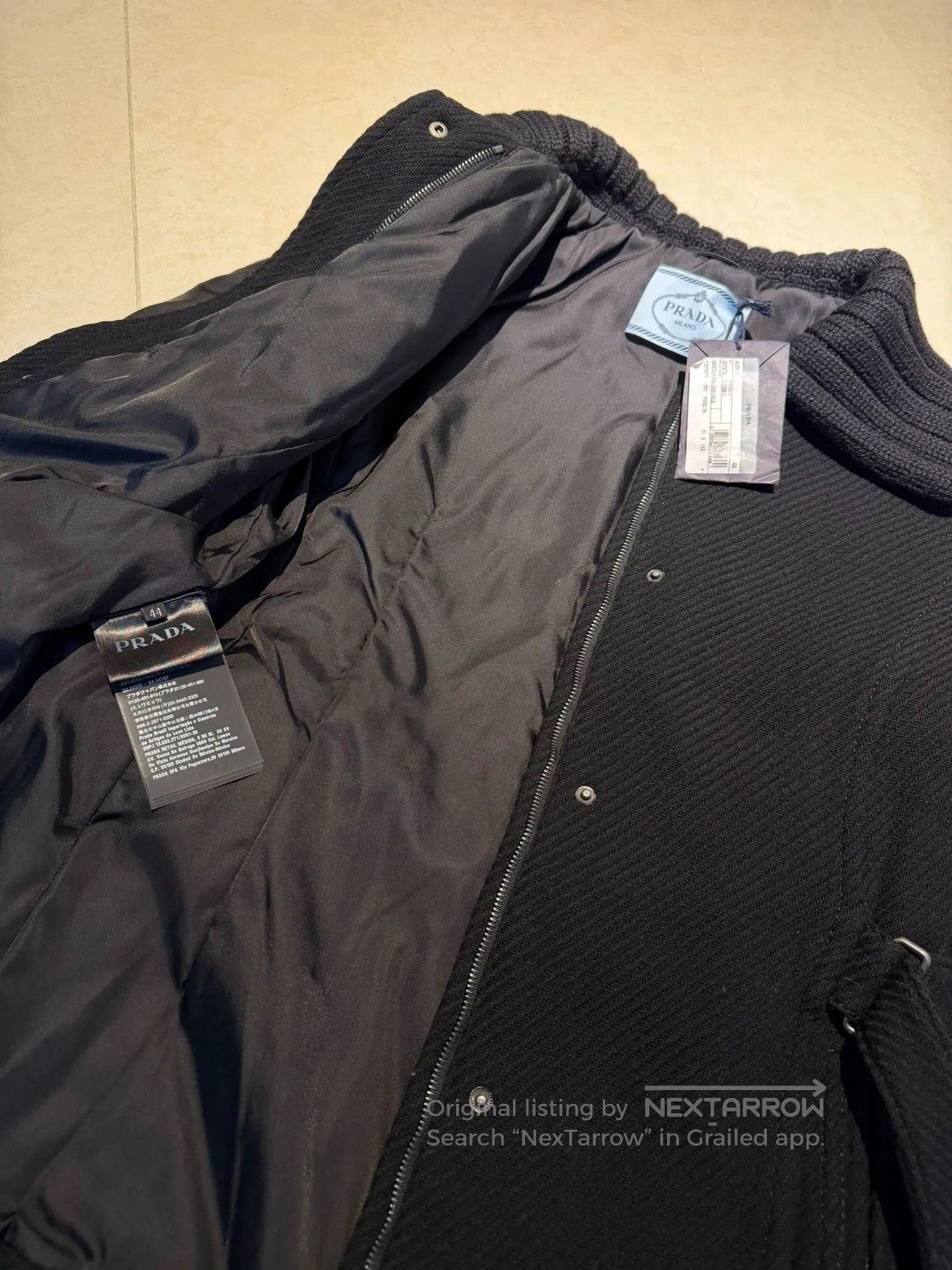 Prada Prada Wool Jacket with Fur Collar Nylon Sleeves. Size US S / EU 44-46 / 1 - 4 Thumbnail