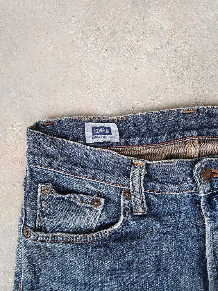 Japanese Brand Vintage Edwin Made In Japan Distressed Jeans 28x30 Size US 28 / EU 44 - 4 Thumbnail