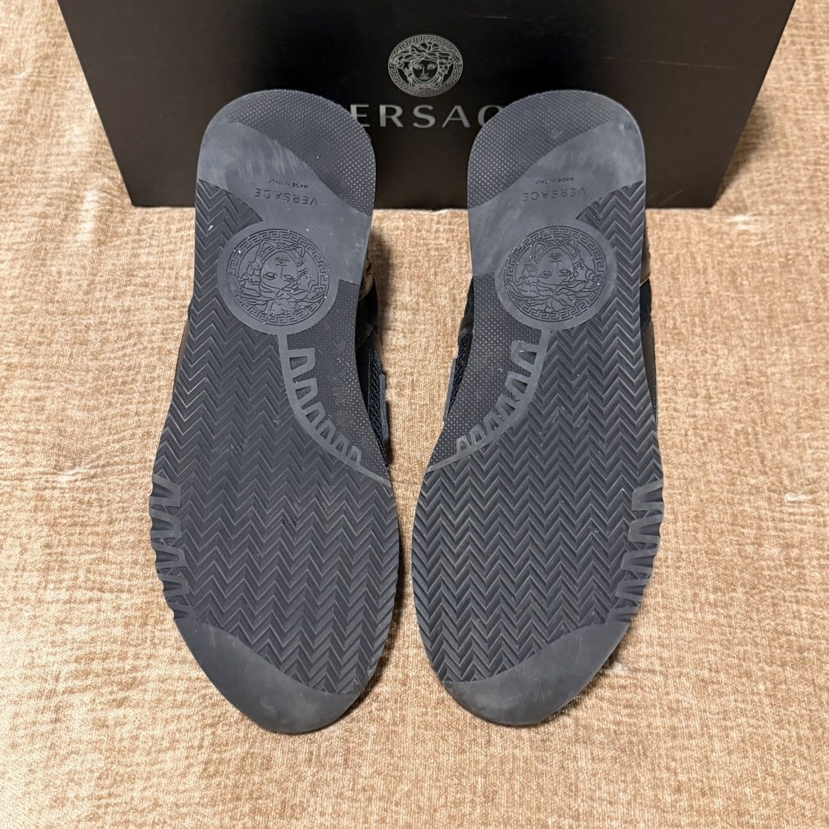 Versace Versace Black & Gold Medusa Sneakers - Worn Once, Box Size US 12 / EU 45 - 11 Thumbnail