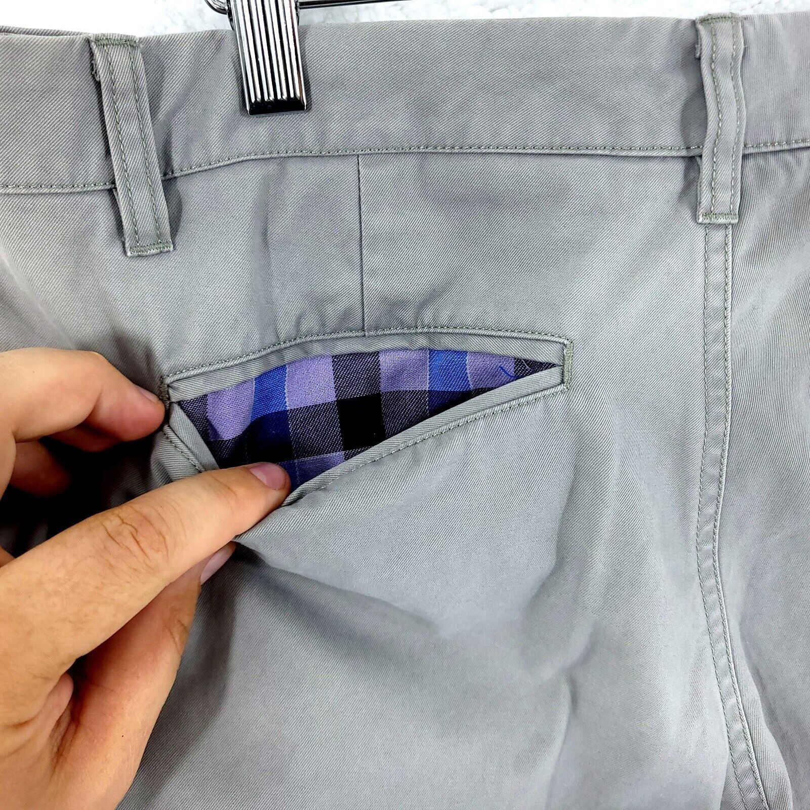 Bonobos Bonobos Straight Fit Cotton Gray Chino Pants Mid Rise 34/34 Size US 34 / EU 50 - 3 Thumbnail