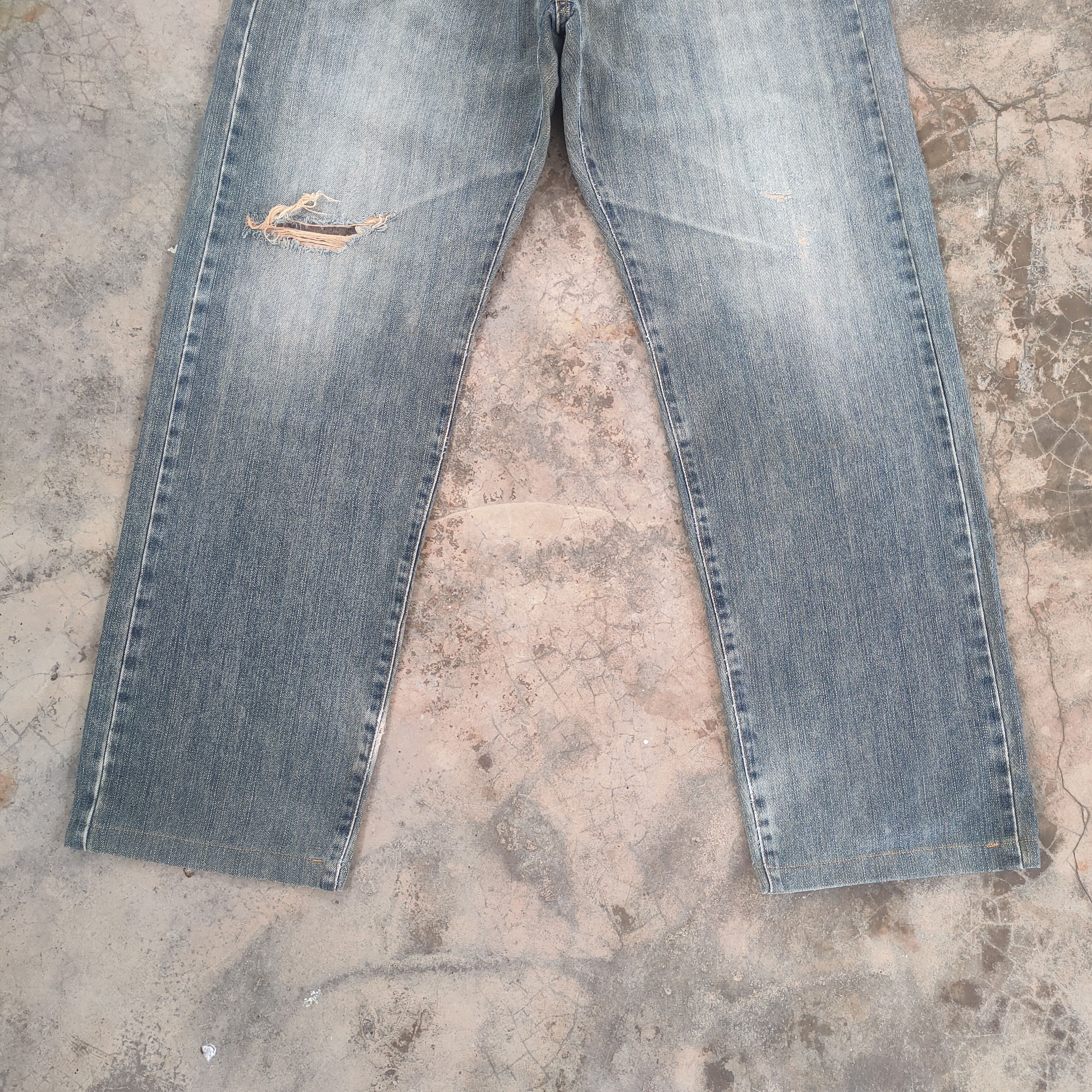 Edwin × Jean × Vintage W35 VINTAGE EDWIN FADED RIPPED DISTRESSED JEANS PANTS Size US 35 - 4 Thumbnail