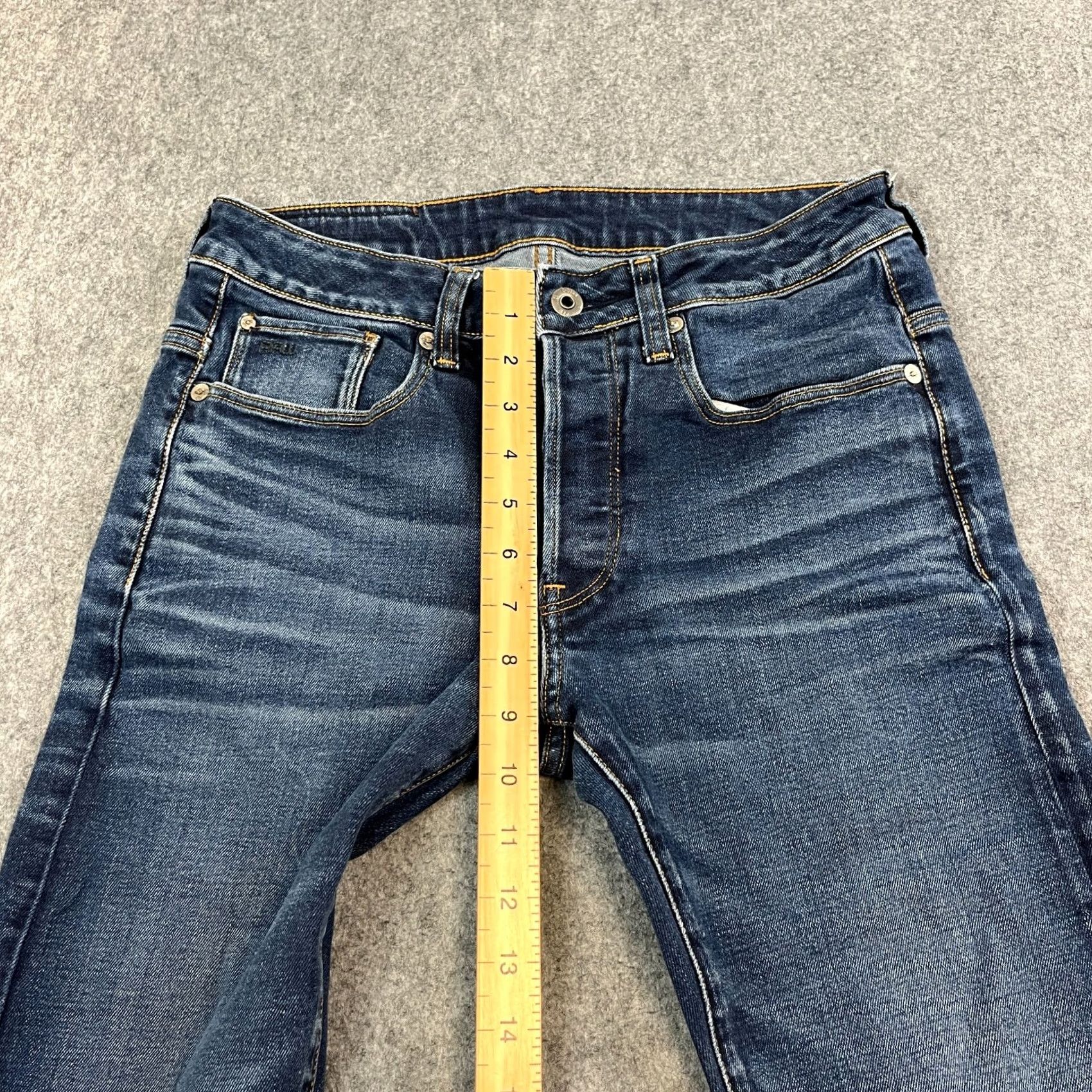 G-Star G-Star Jeans Slim Skinny 29 32 Dark Wash Blue Stretch Whiskers Honeycombing Jeans Mens Size US 29 - 5 Thumbnail