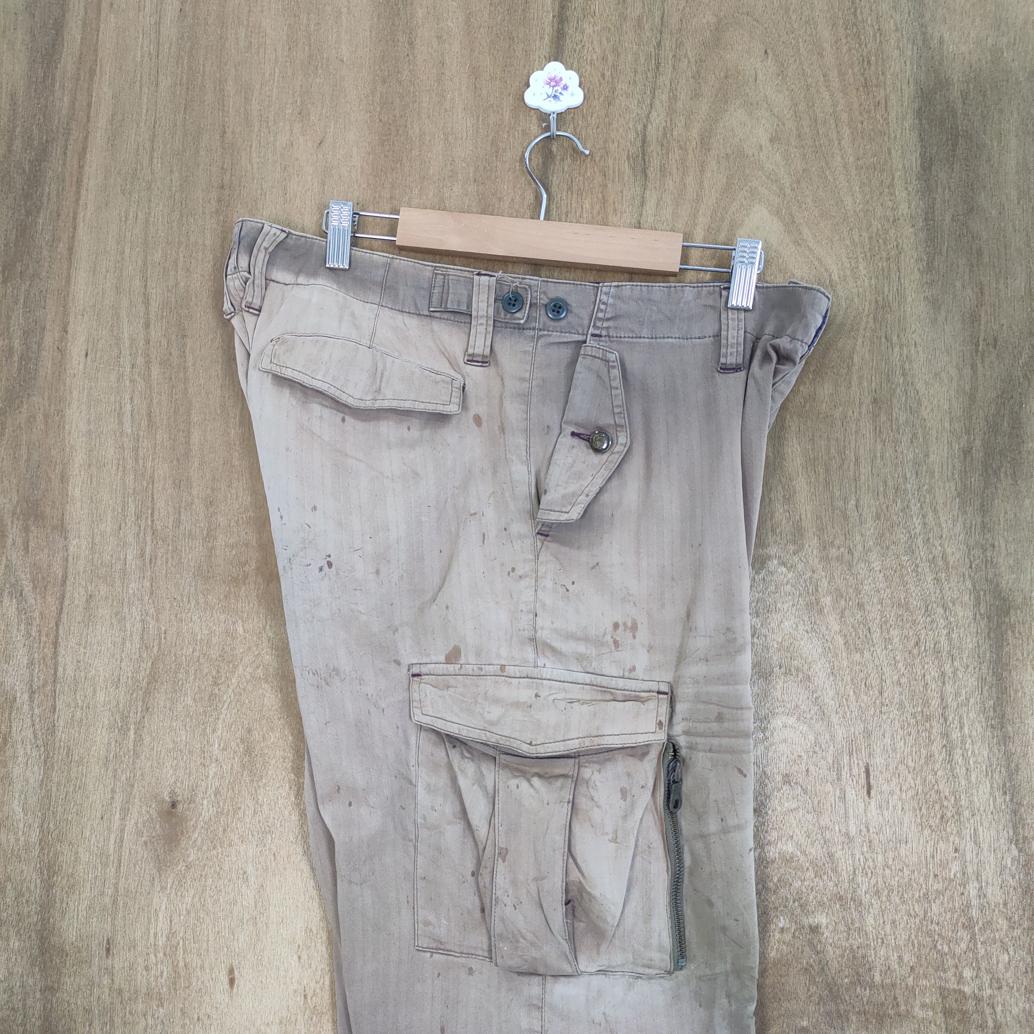 Melrose VINTAGE MELROSE FADED BROWN CARGO PANTS Size US 34 / EU 50 - 16 Thumbnail
