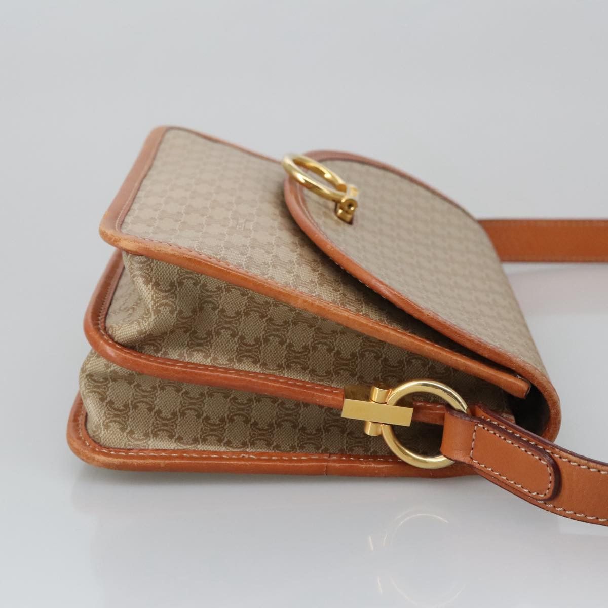 Celine CELINE Macadam Canvas Shoulder Bag Beige Gold Size ONE SIZE - 3 Thumbnail