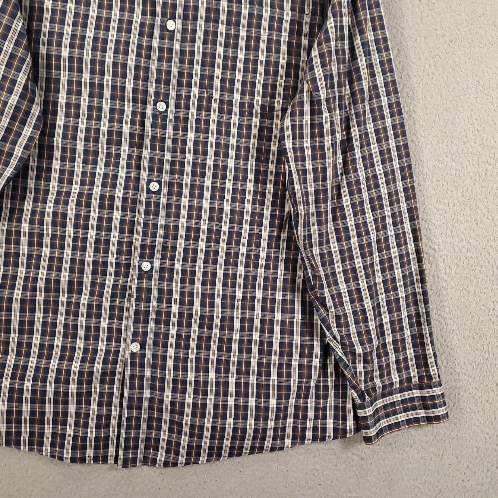 Eddie Bauer Eddie Bauer Shirt Mens XXL Blue Brown White Relaxed Fit Wrinkle Free Button Up Size US XXL / EU 58 / 5 - 4 Thumbnail