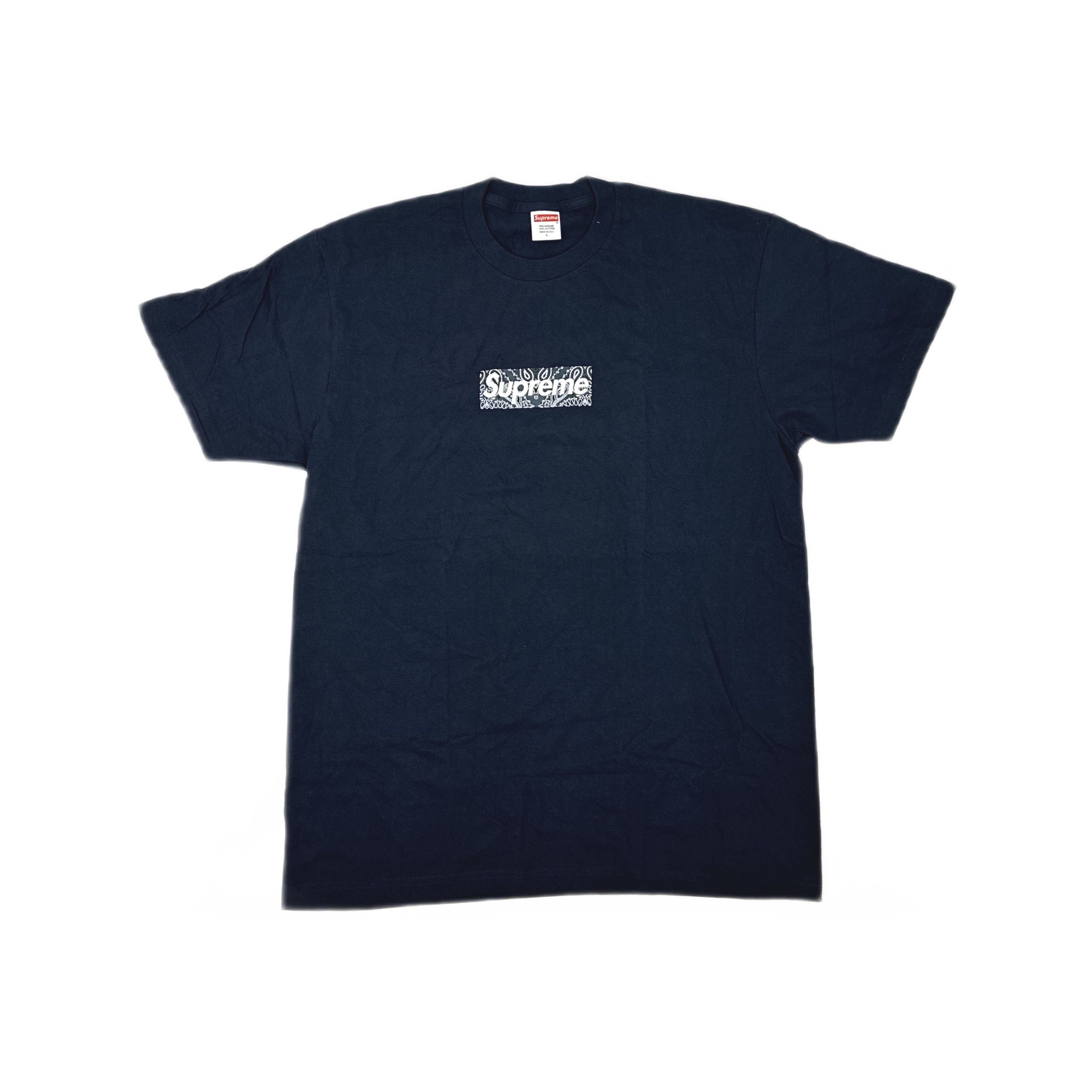 Supreme Supreme 2006 ice blue on navy box logo tee T-shirt | Grailed