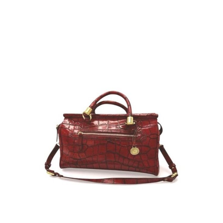 BRAHMIN Brahmin Elegant Crocodile-Embossed Red Leather Satchel Handb Size ONE SIZE - 3 Thumbnail