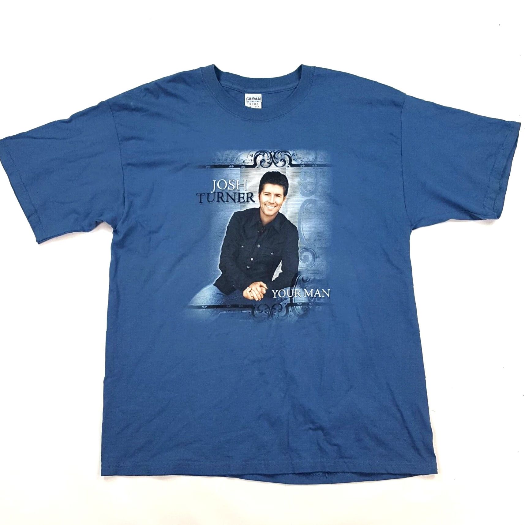 Gildan VINTAGE Josh Turner Your Man VTG Country Music Men's XL Band Rock Retro T Shirt Size US XL / EU 56 / 4 - 2 Thumbnail