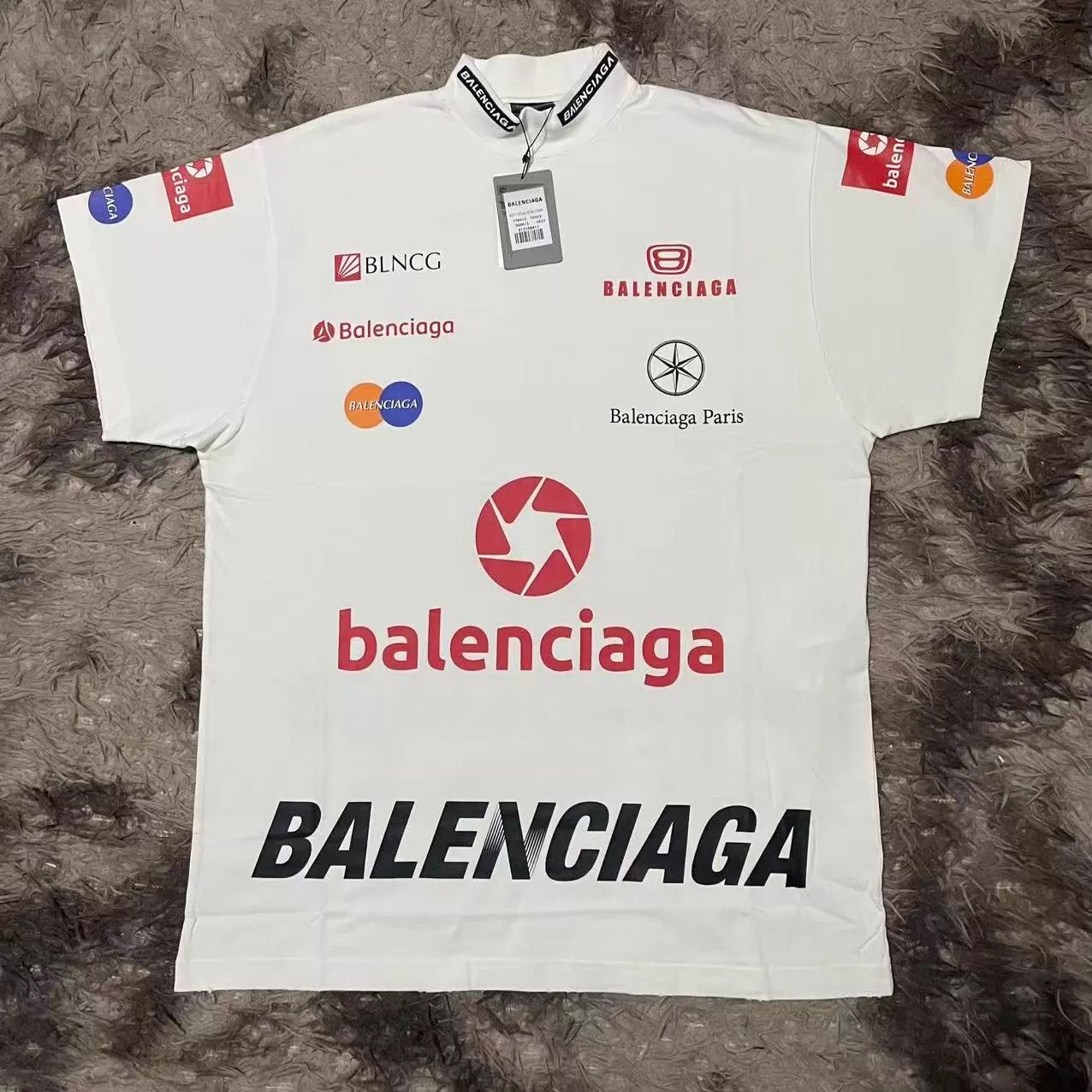 Balenciaga Balenciaga Top League Biker Logo White Racing S/S 1 Size US S / EU 44-46 / 1 - 1 Thumbnail