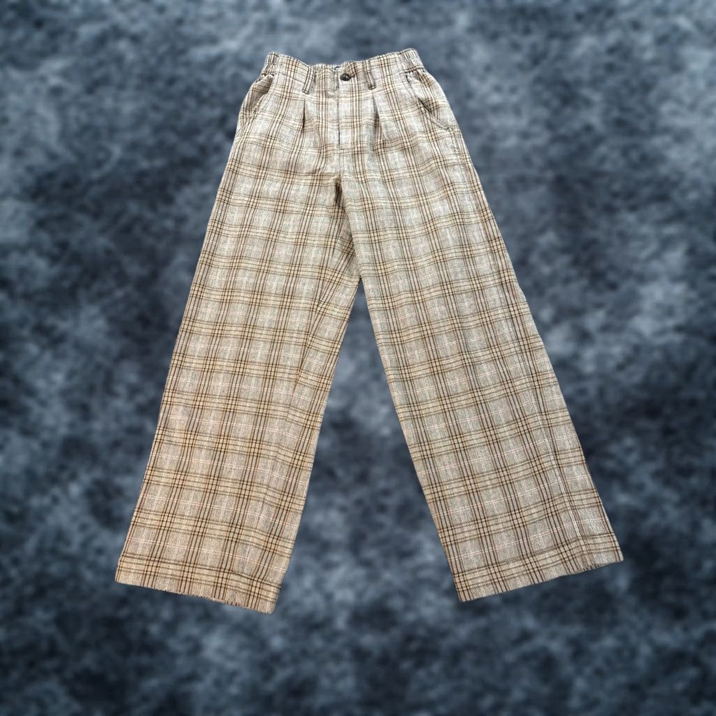 Madewell Madewell Pants Plaid Check Wide-Leg Crop 26 28 Brown Office Siren Y2K Womens Girls Mens Size 26" / US 2 / IT 38 - 1 Thumbnail