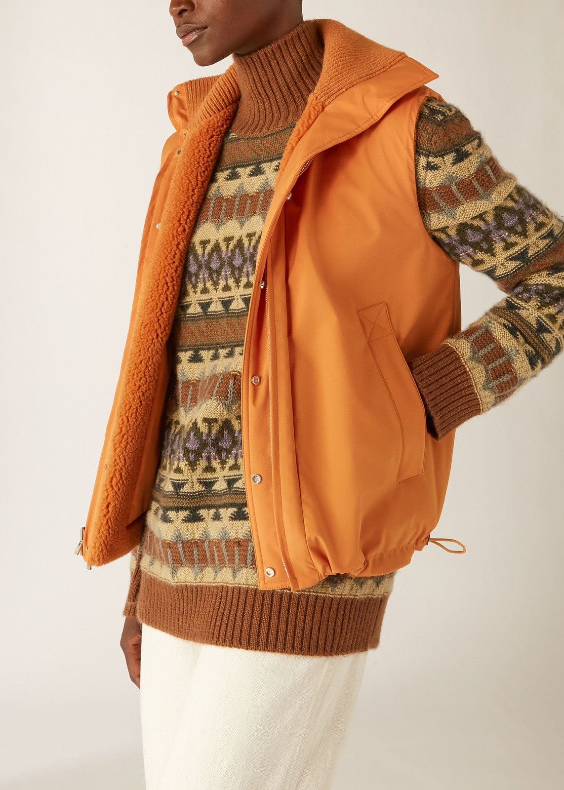 Loro Piana o1srvl11e1124 Reversible Gilet in Orange Size XS / US 0-2 / IT 36-38 - 4 Thumbnail