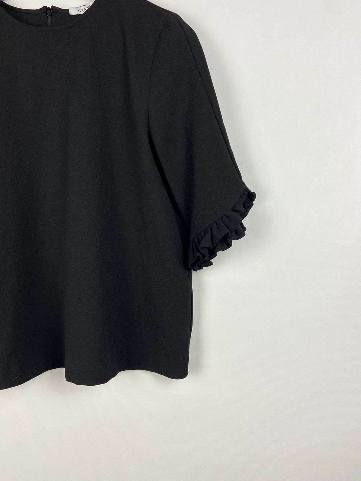 Designer × Ganni GANNI Clark Top Blouse Womens Black Size XXS / US 00 / IT 34 - 6 Thumbnail