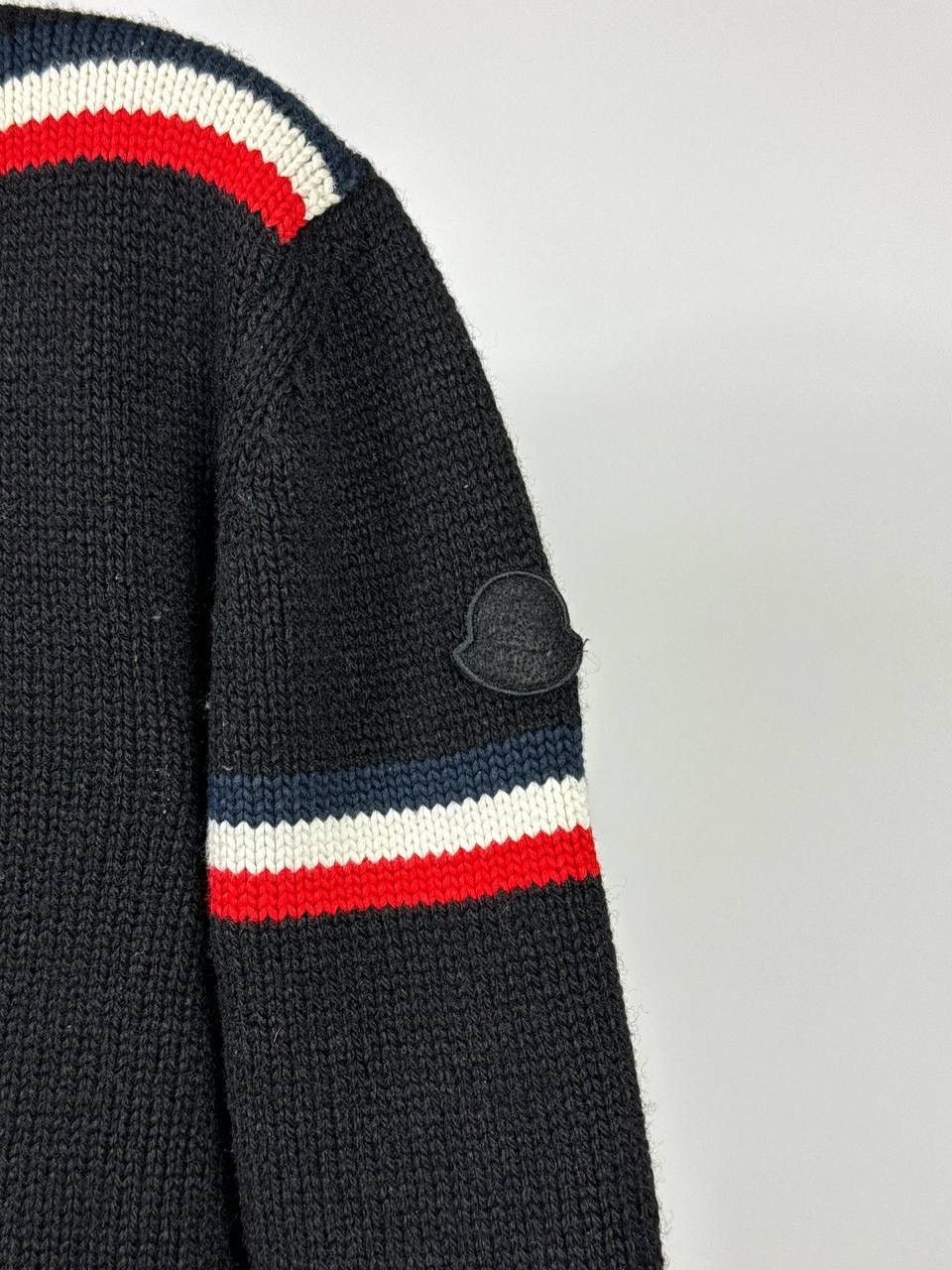 Moncler × Vintage ⚫️RARE Moncler Wool Sweater Black Logo Crewneck Jumper Size M Size M / US 6-8 / IT 42-44 - 2 Thumbnail