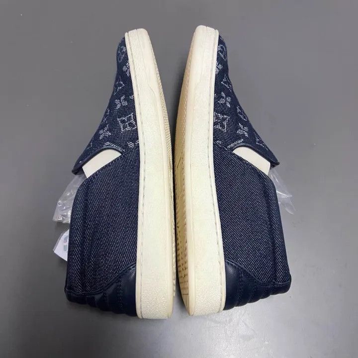 Louis Vuitton Louis Vuitton Blue Denim Slip-On Casual Sneakers -2508 Size US 5 / EU 37 - 7 Thumbnail