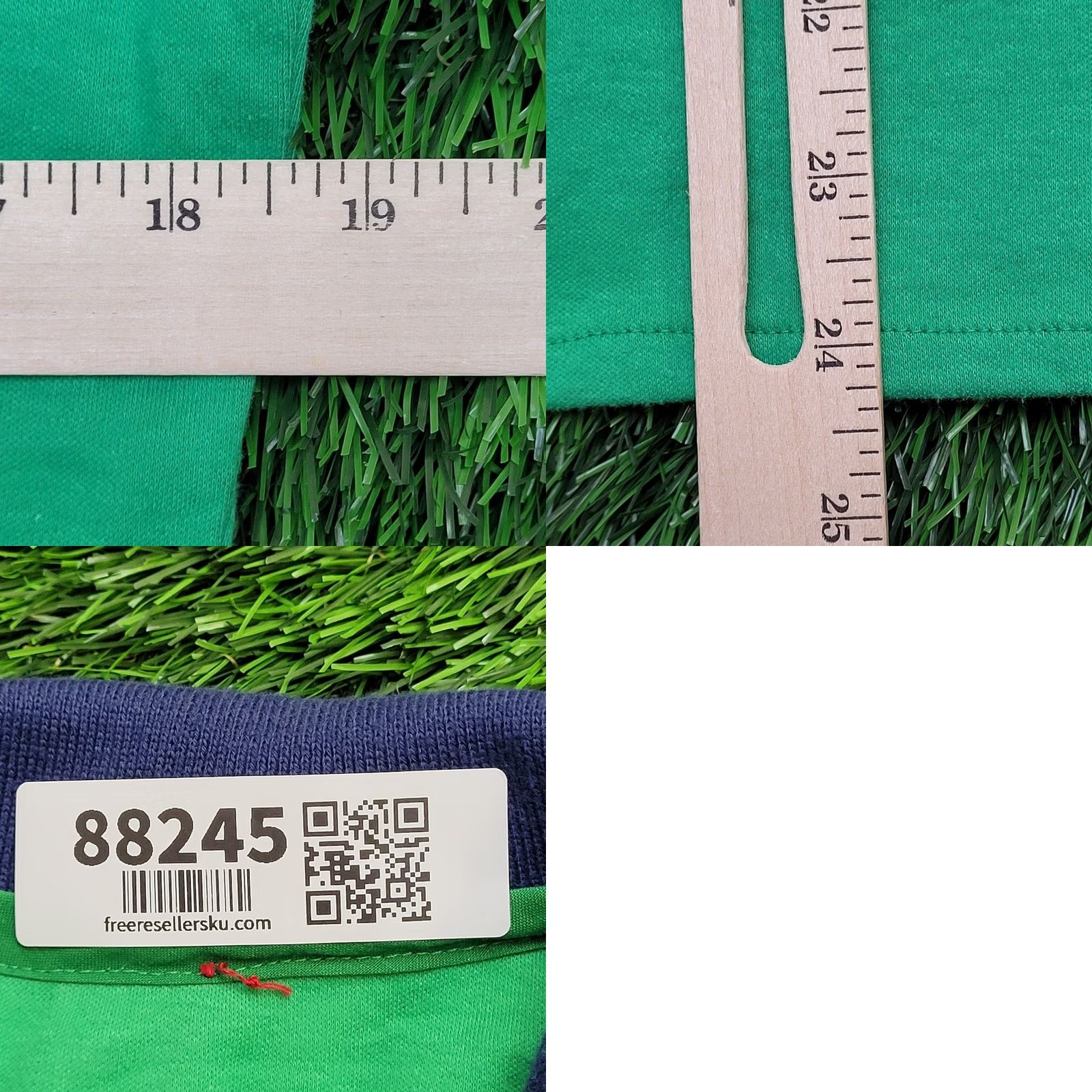 Vintage Vintage 80s MOD Ringer Polo Shirt Small 19x24 Crop Green Blue Size US S / EU 44-46 / 1 - 8 Thumbnail