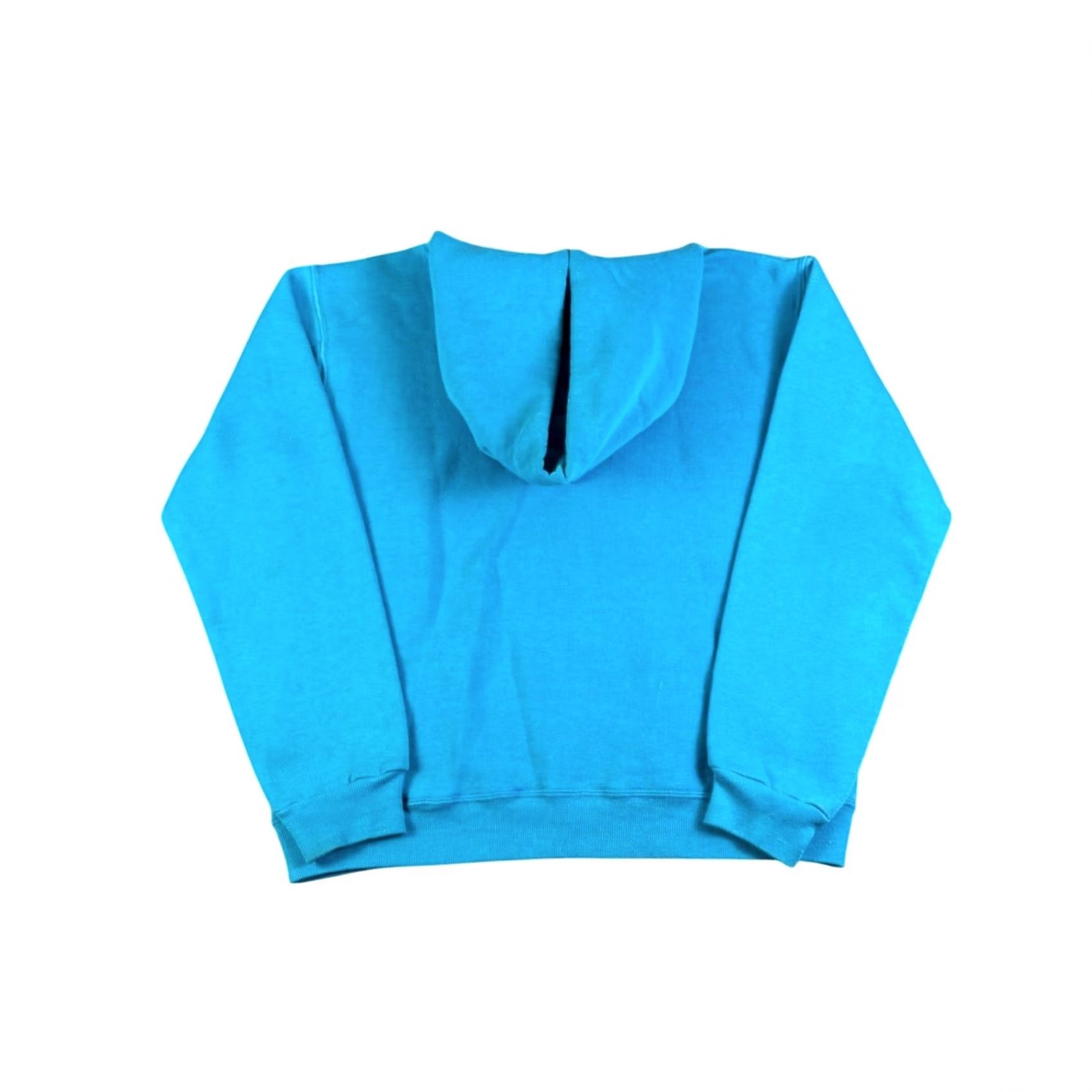 Vintage VINTAGE Pullover Hoodie Turquoise Blue Sweatshirt Mens M Lined Hood Size US M / EU 48-50 / 2 - 2 Thumbnail