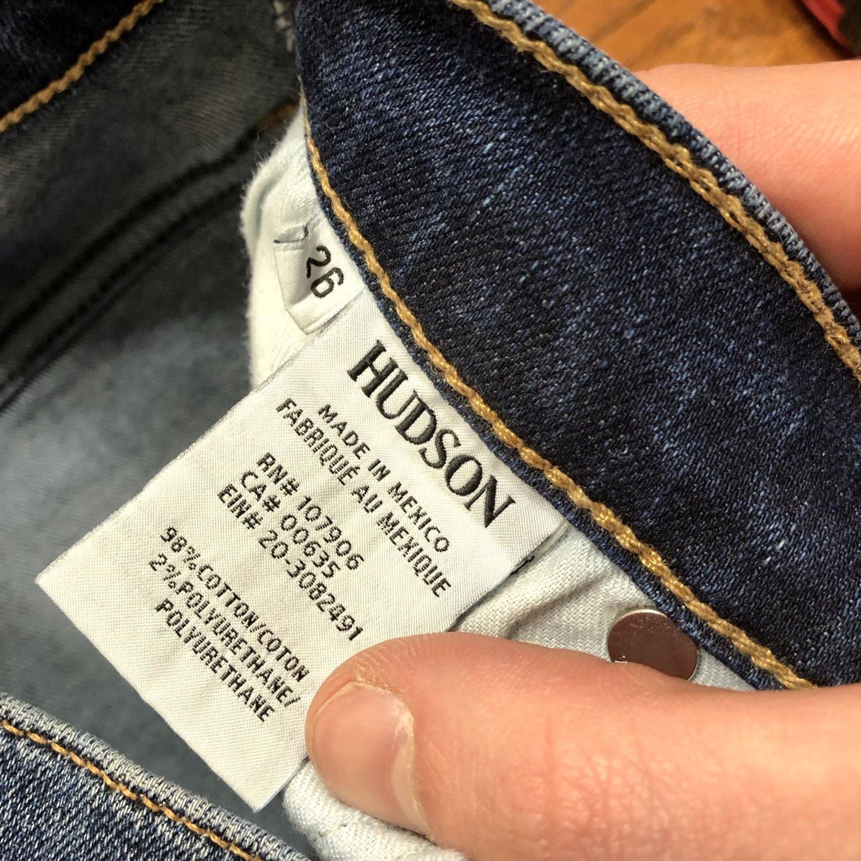 Hudson Hudson Tally Womens Jeans Skinny Crop 26 Inseam Medium Blue Denim 5-Pocket Logo Embroidered Zipper Rise 8in Slim Regular Cotton Blend USA Vintage: No Size 26" / US 2 / IT 38 - 5 Thumbnail