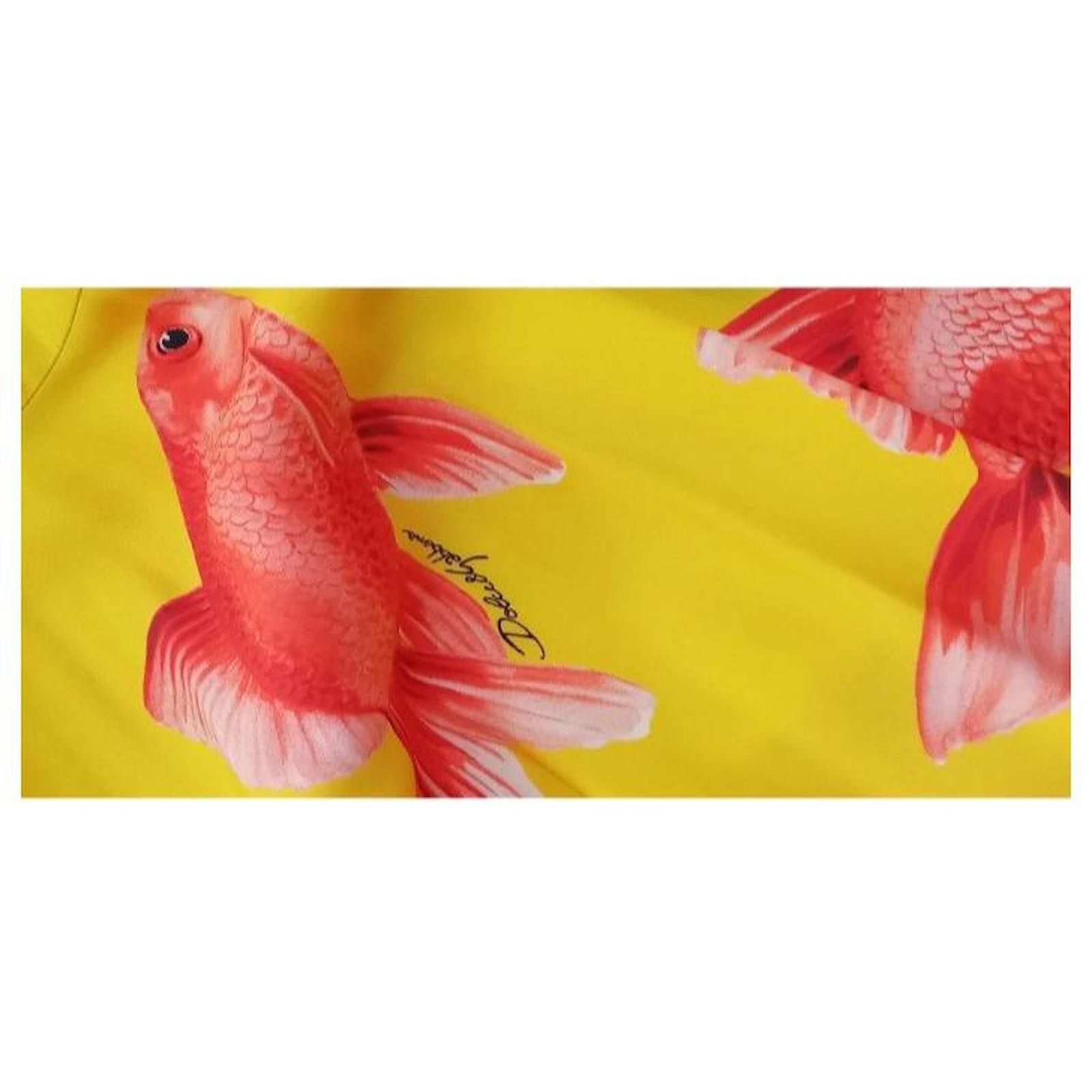 Dolce & Gabbana o1y0825 Midi Dress in Yellow/Red Size S / US 4 / IT 40 - 4 Thumbnail