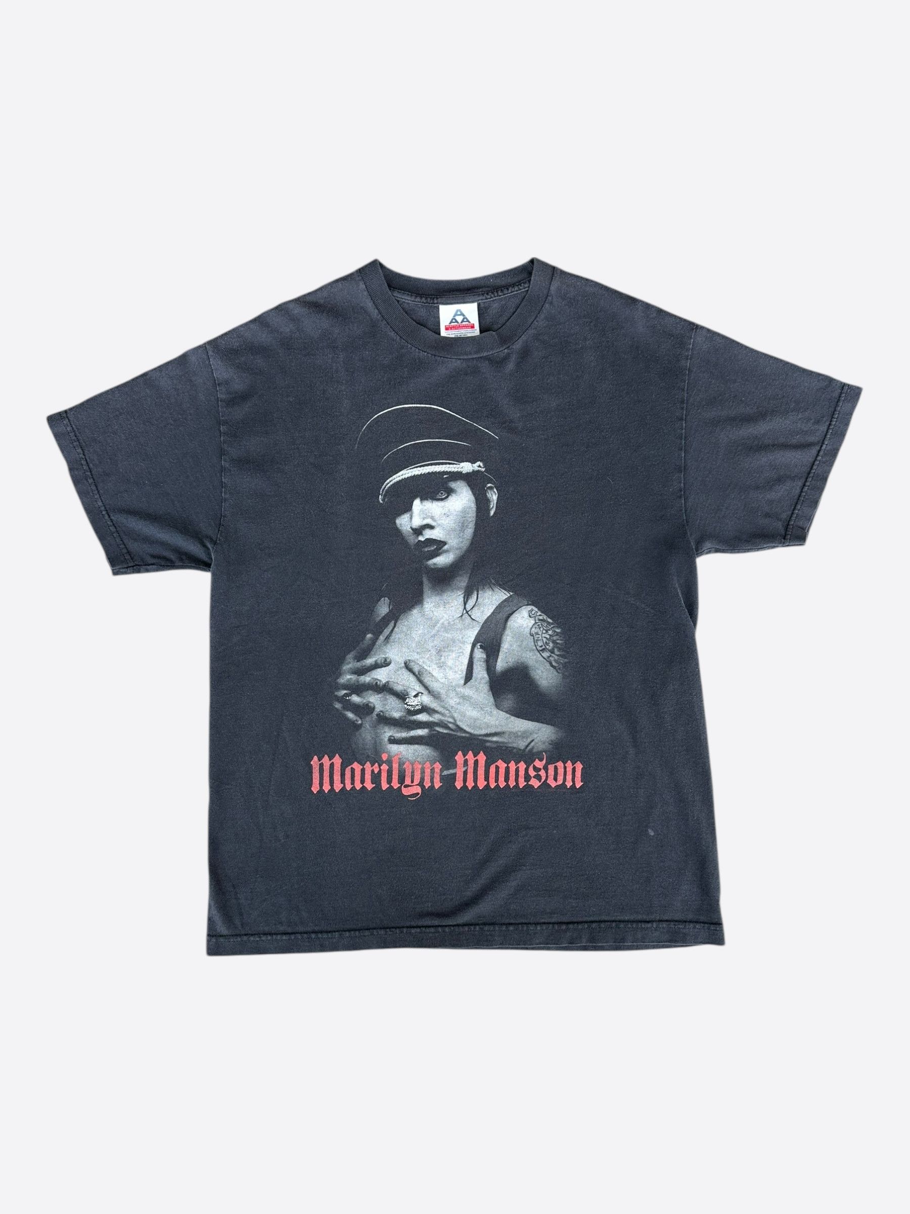 Vintage Vintage Black Marilyn Manson Graphic T-Shirt Size US L / EU 52-54 / 3 - 1 Thumbnail