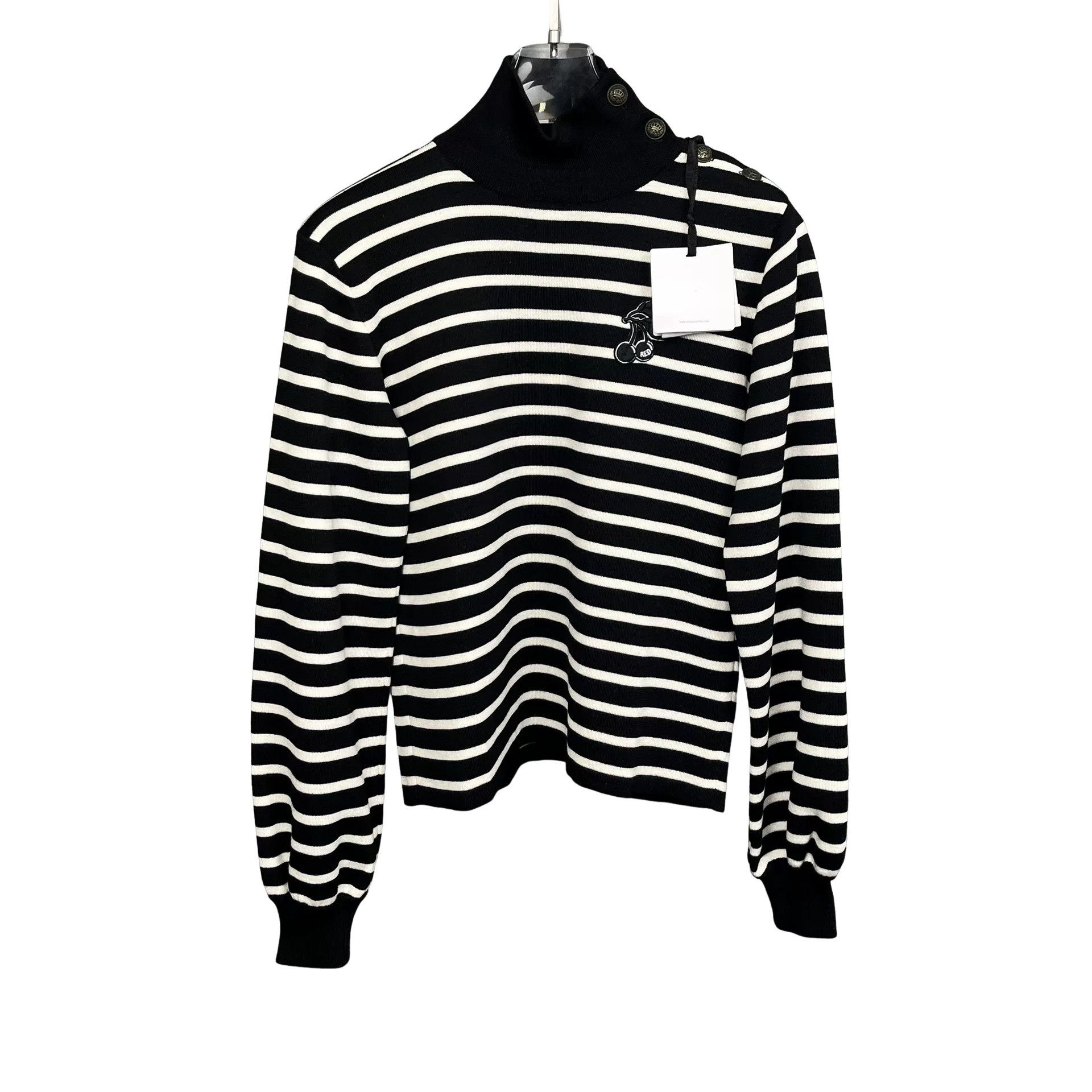RED Valentino Red Valentino Striped Mock Neck Sweater L Size L / US 10 / IT 46 - 1 Thumbnail