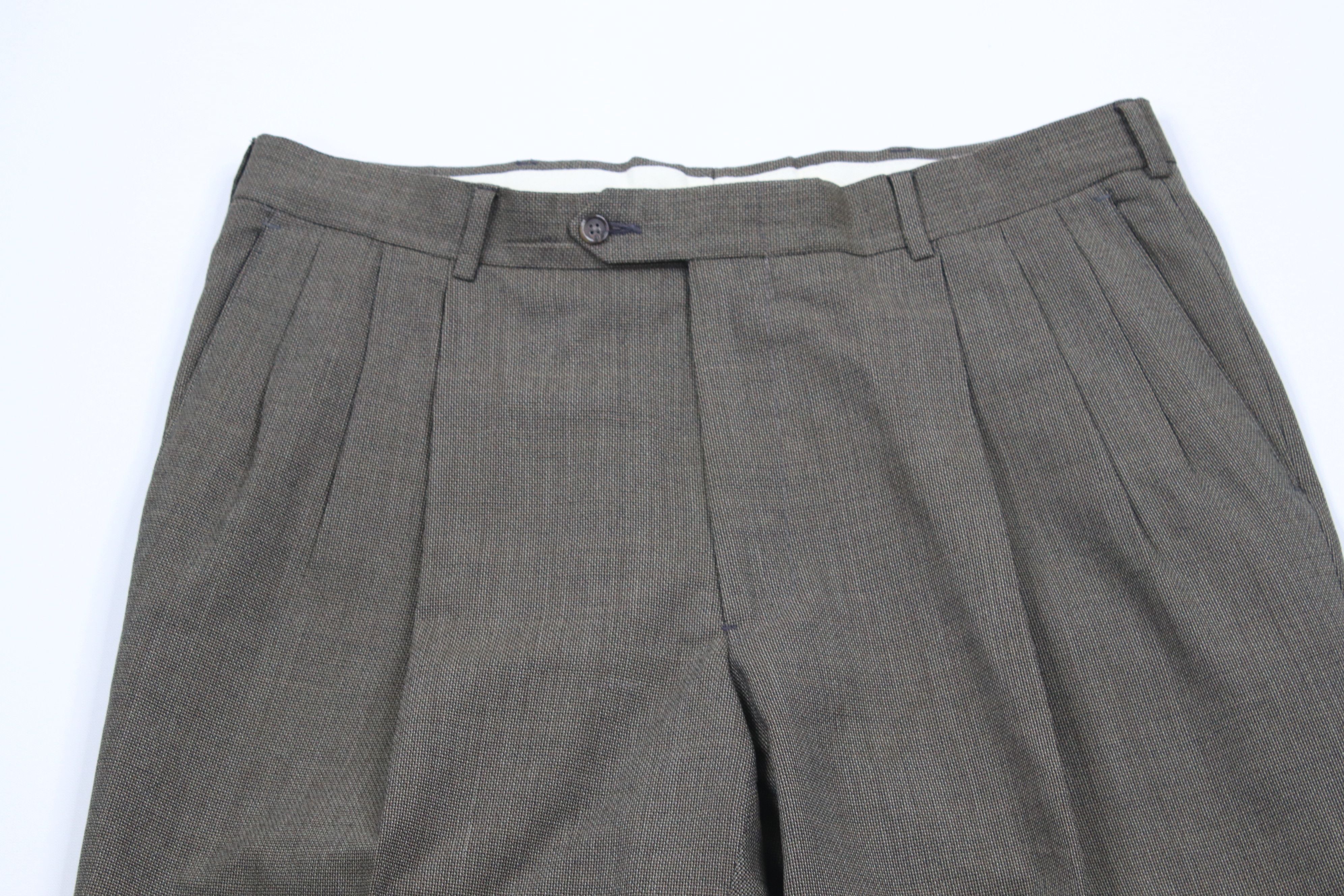 Vintage Vintage 90s Streetwear Pure Virgin Wool Tweed Chino Pants Size US 36 / EU 52 - 2 Thumbnail