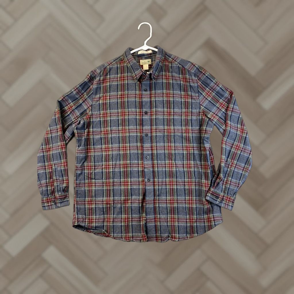 Vintage VINTAGE? No, L.L. Bean Fleece Plaid Shirt Men XL Gray Brown 80-20 Regular Fit Pockets Outdoor Workwear XL Mens Size US XL / EU 56 / 4 - 1 Thumbnail