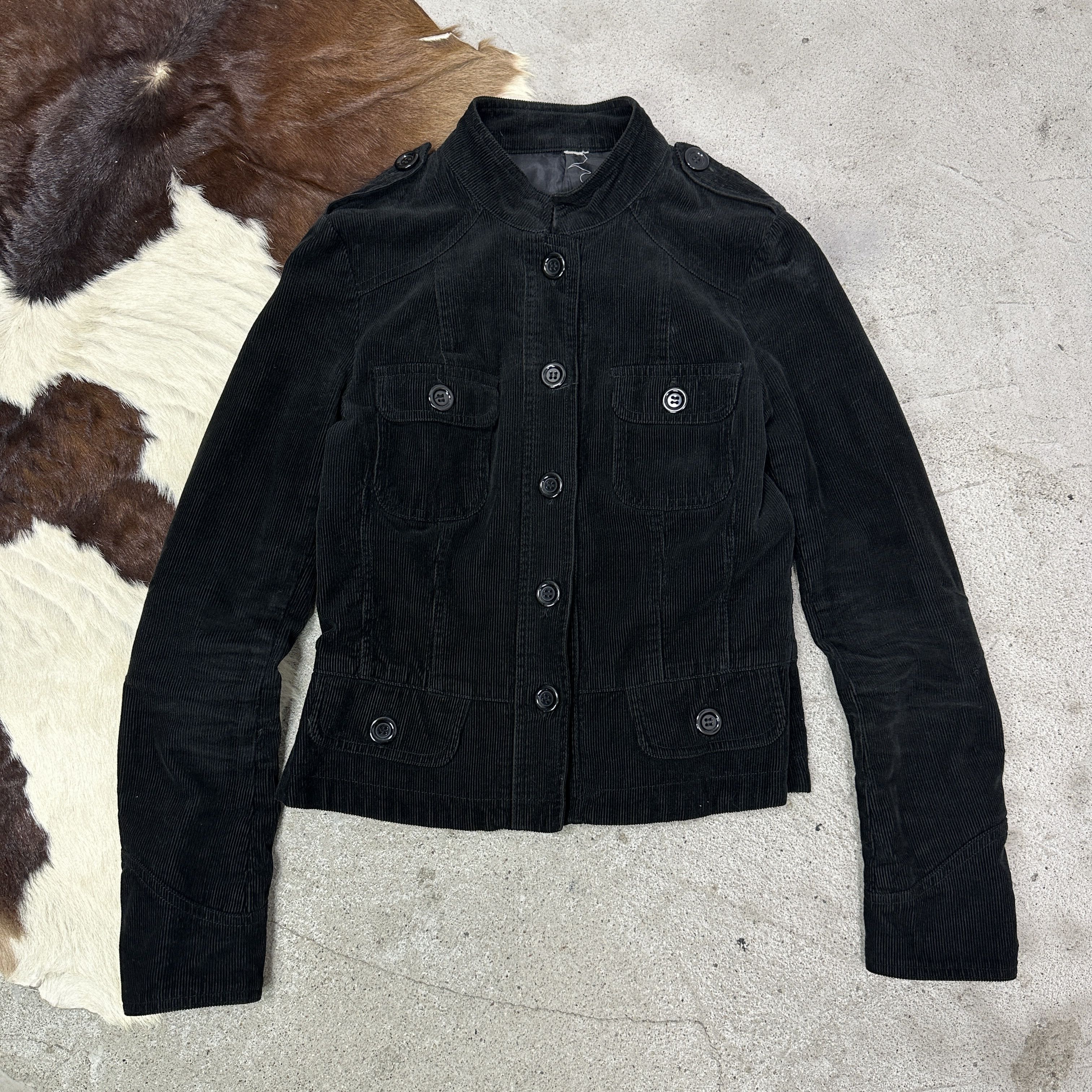 Vintage Vinted Avant Garde Opium Corduroy Fitted Jacket 00s Size S / US 4 / IT 40 - 3 Thumbnail