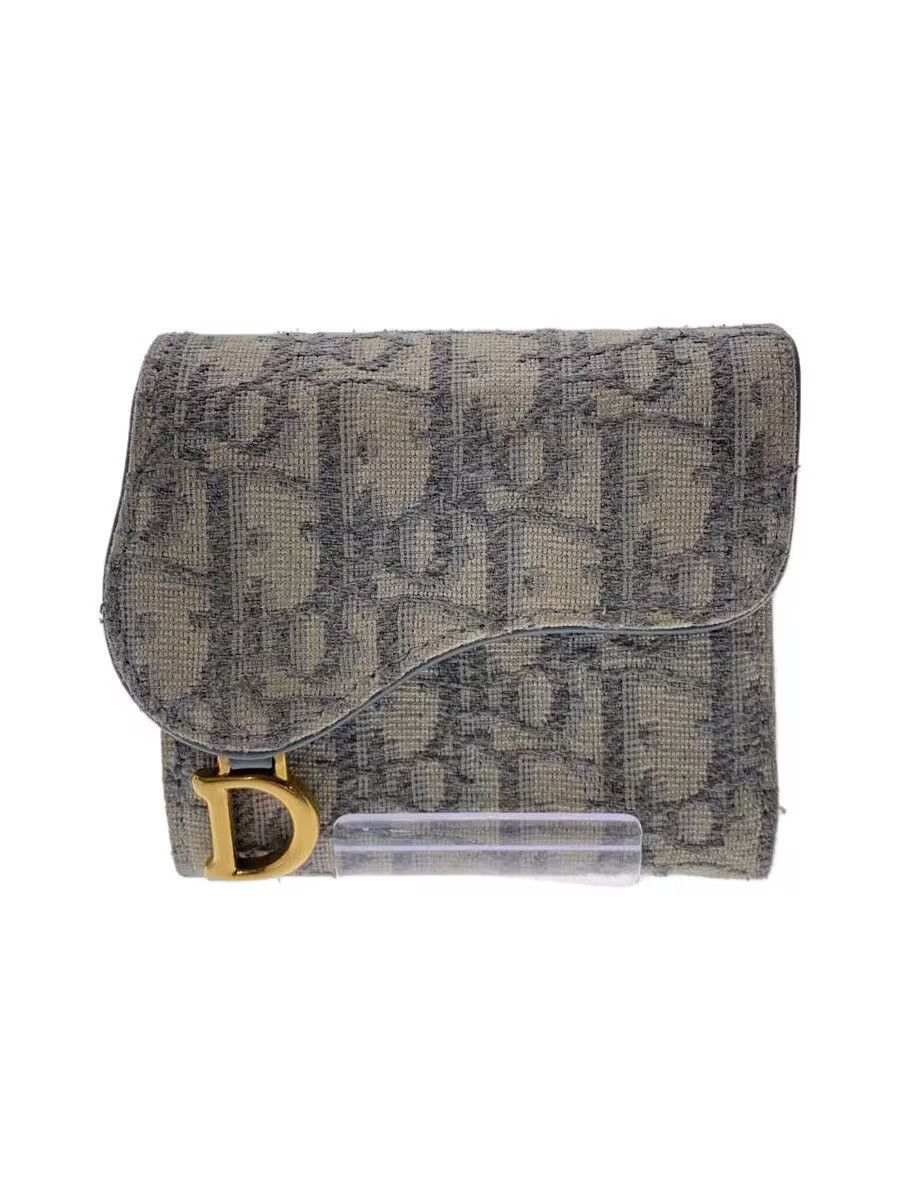 Dior Dior Monogram Canvas Bi-Fold Wallet Grey Size ONE SIZE - 1 Thumbnail