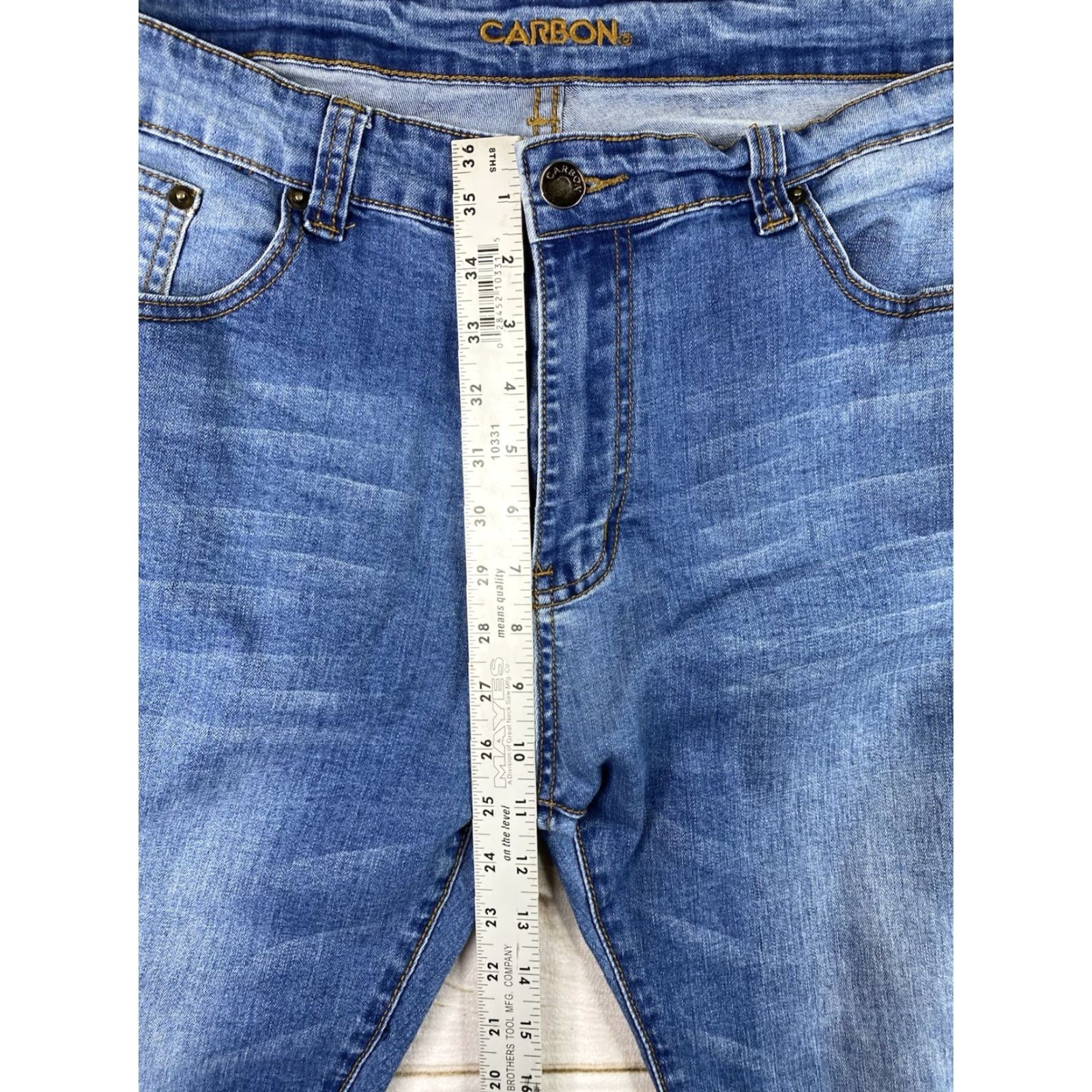 Carbon Carbon Jeans Mens 36x32 Denim Straight Jeans Blue 5-Pocket Design Relaxed Fit Modern Classic American Style Mens Size US 36 / EU 52 - 5 Thumbnail