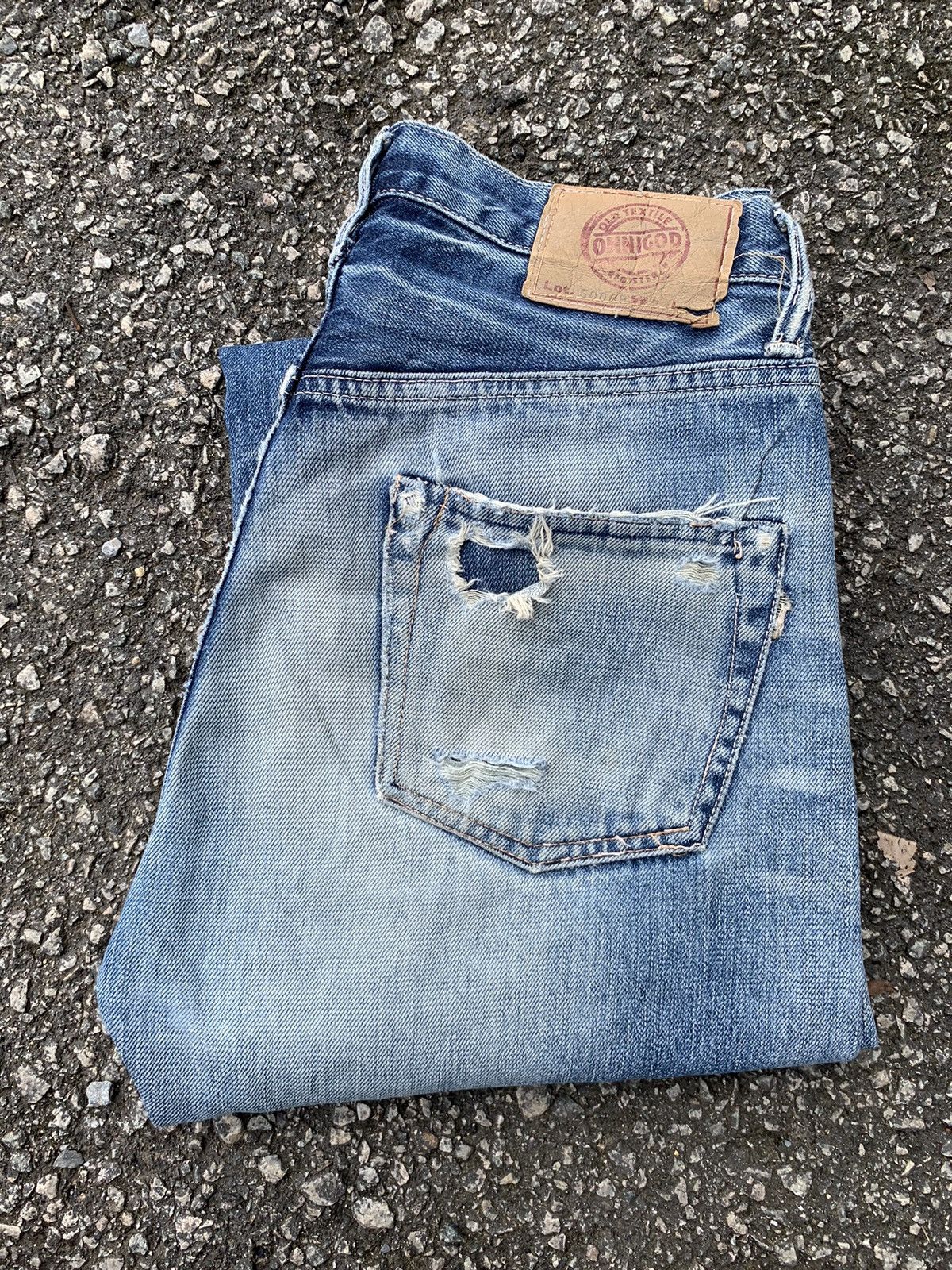 Jean × OMNIGOD × Vintage OMNIGOD JAPANESE BUTTON FLY SELVEDGE DISTRESSED DENIM🎌 Size US 28 / EU 44 - 7 Thumbnail