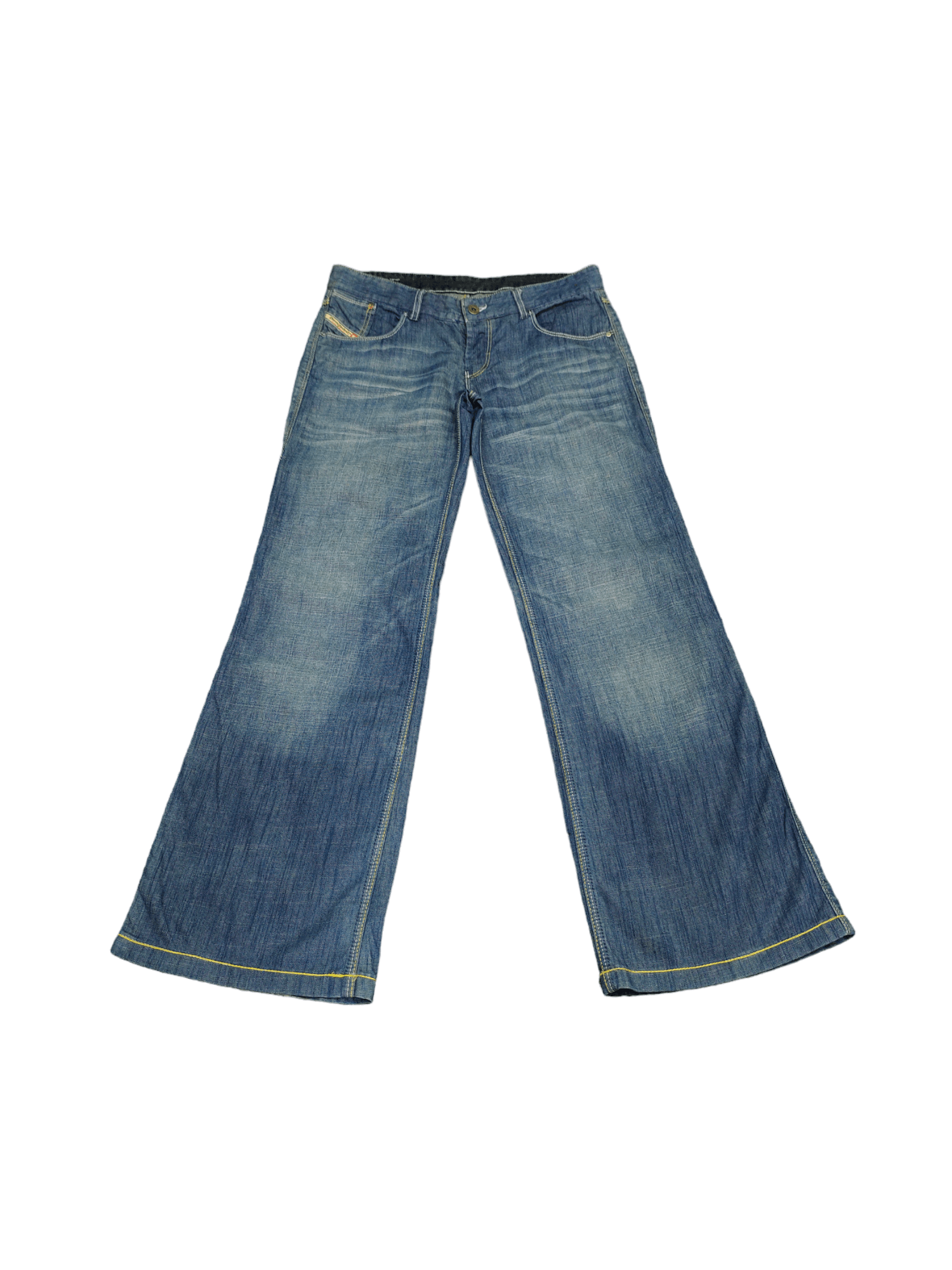 Diesel Flare Baggy Jeans Diesel D Logo Carpenter Boot Cut Low Rise Size US 29 - 10 Thumbnail