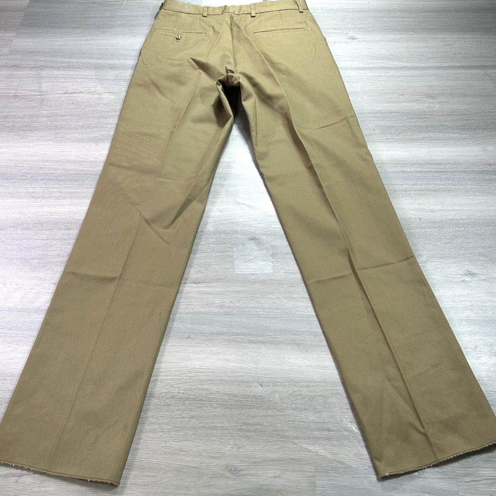 Vintage NEW J. Peterman Pants Mens 34 Khaki Chino Flat Front Unhemmed Made in USA Size US 34 / EU 50 - 2 Thumbnail